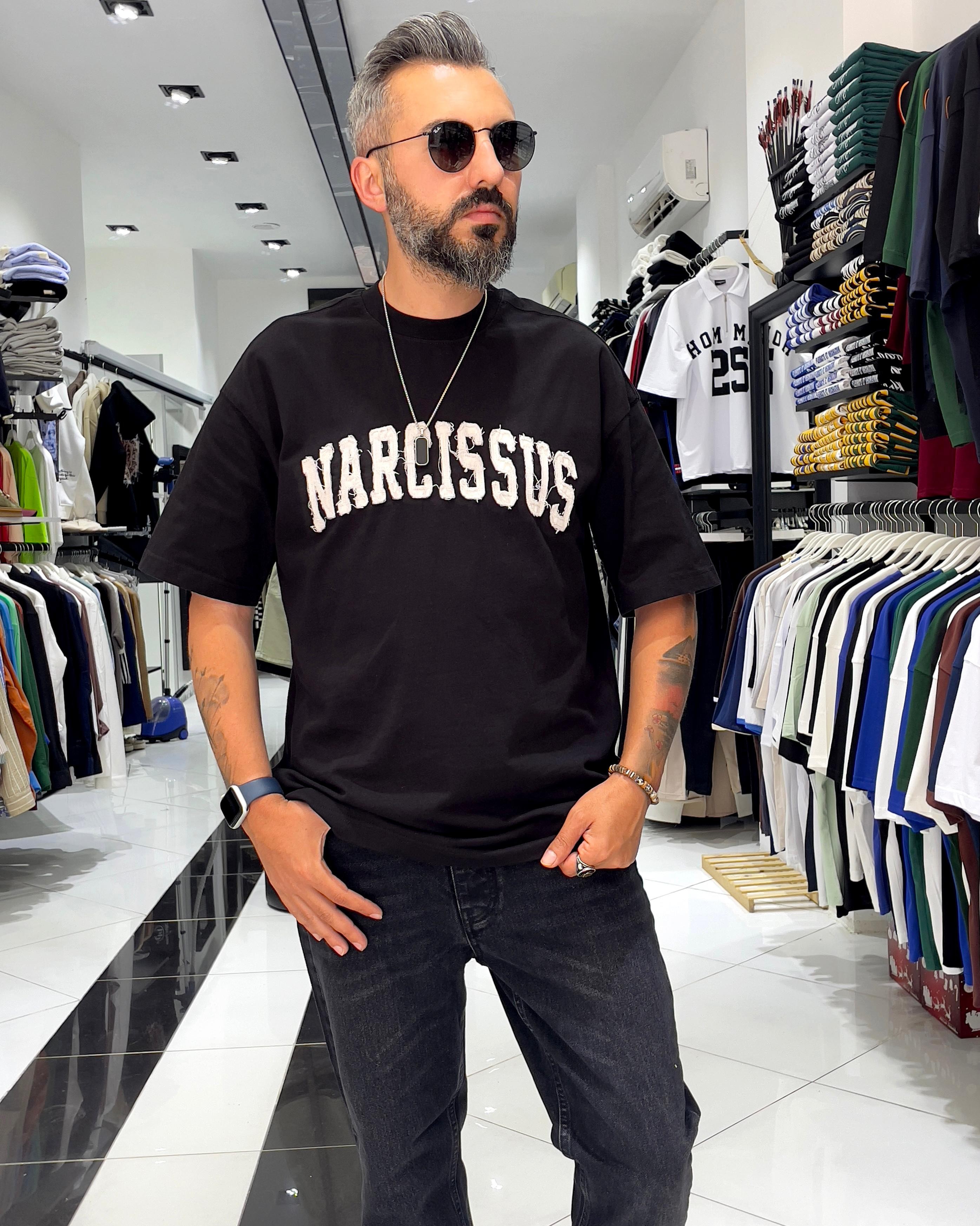 Narcissus Nakışlı Oversize Erkek T-Shirt