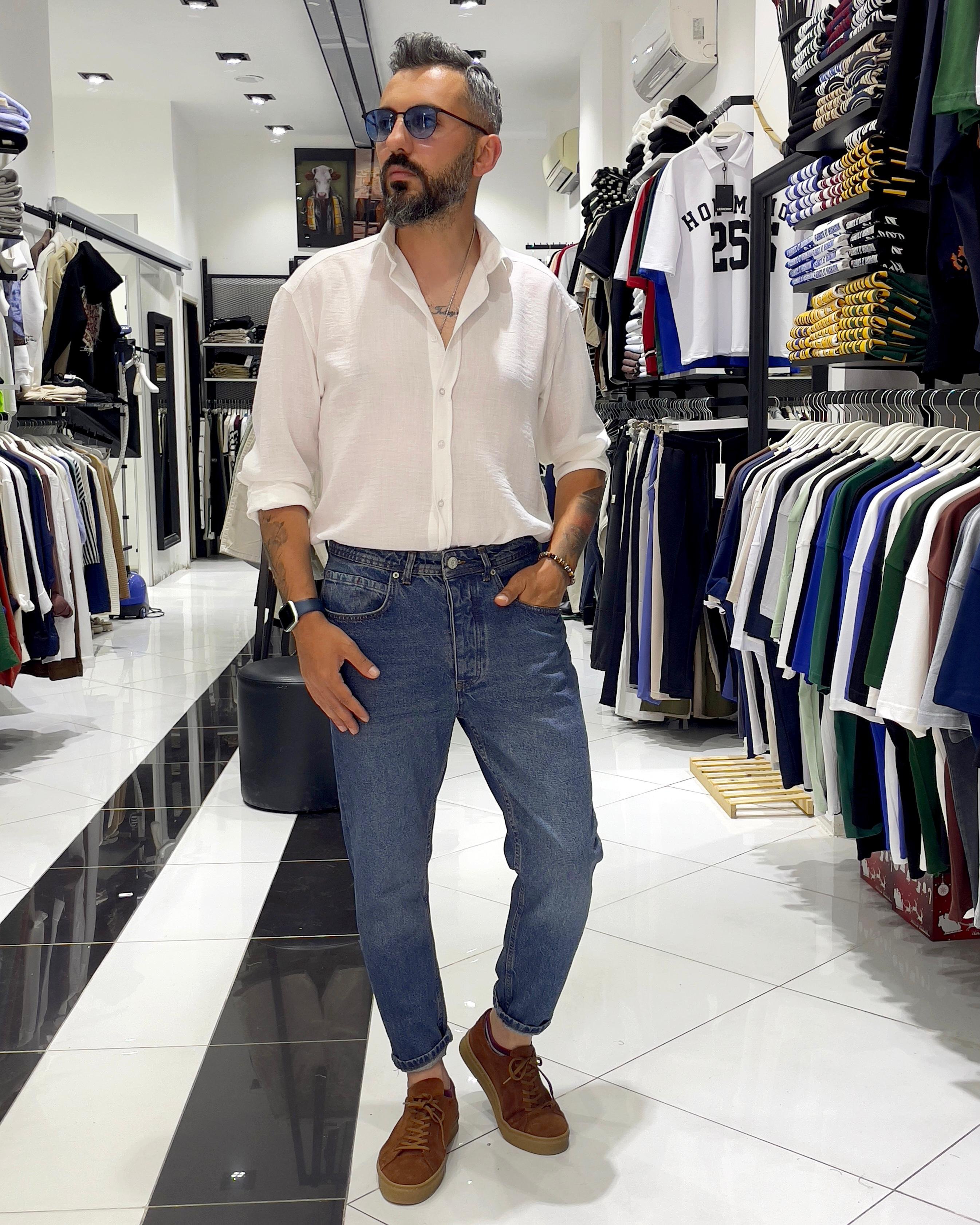 Boyfriend Kesim Yıkamalı Basic Erkek Jean Pantolon
