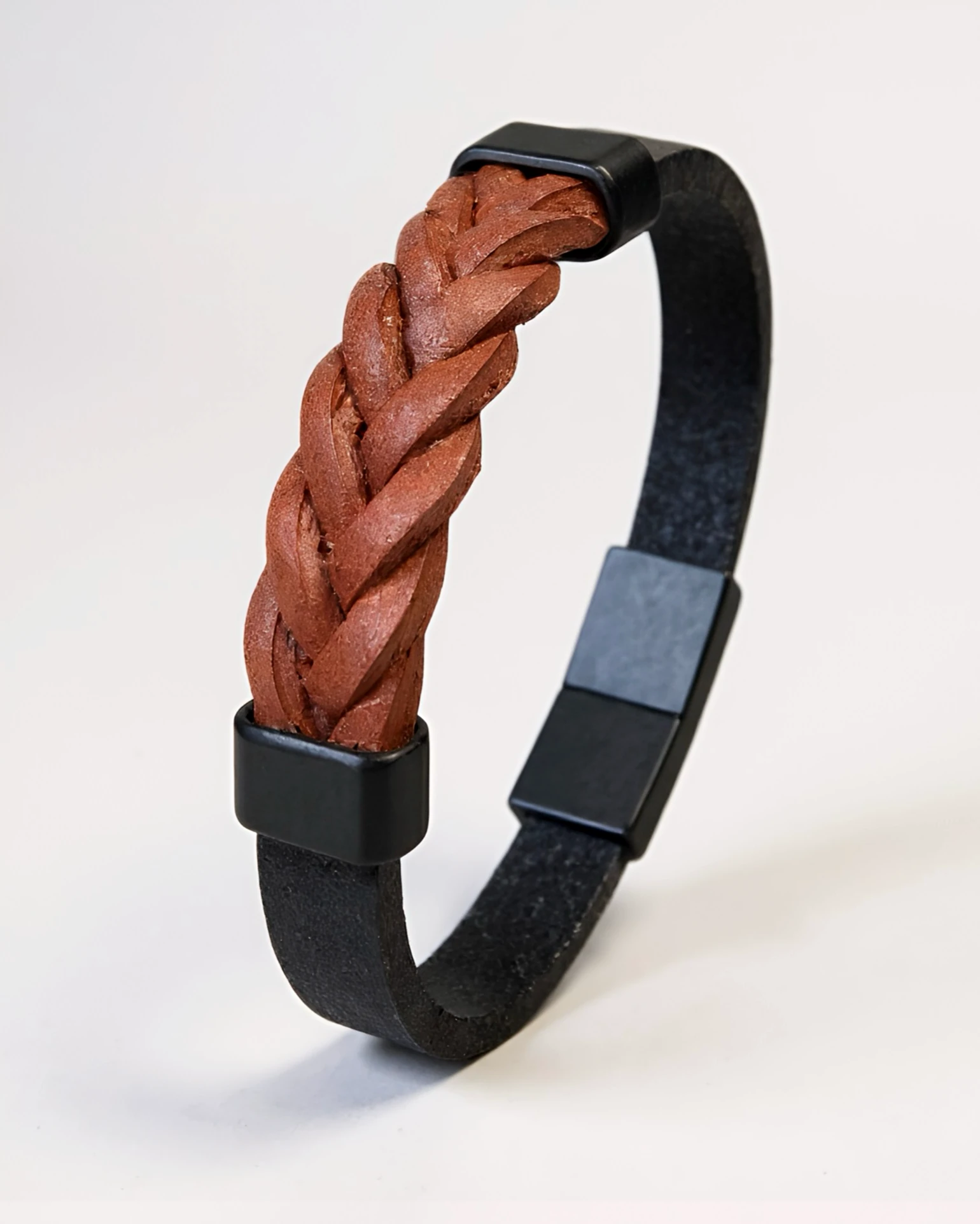 Rustline Weave Örgü Deri Erkek Bileklik