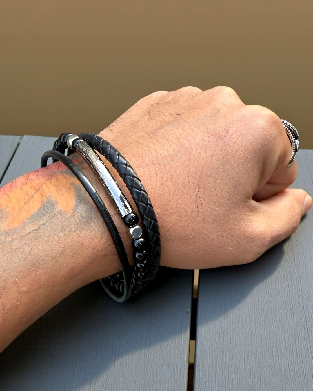 Steel Shadow | Çok Katmanlı Erkek Bileklik