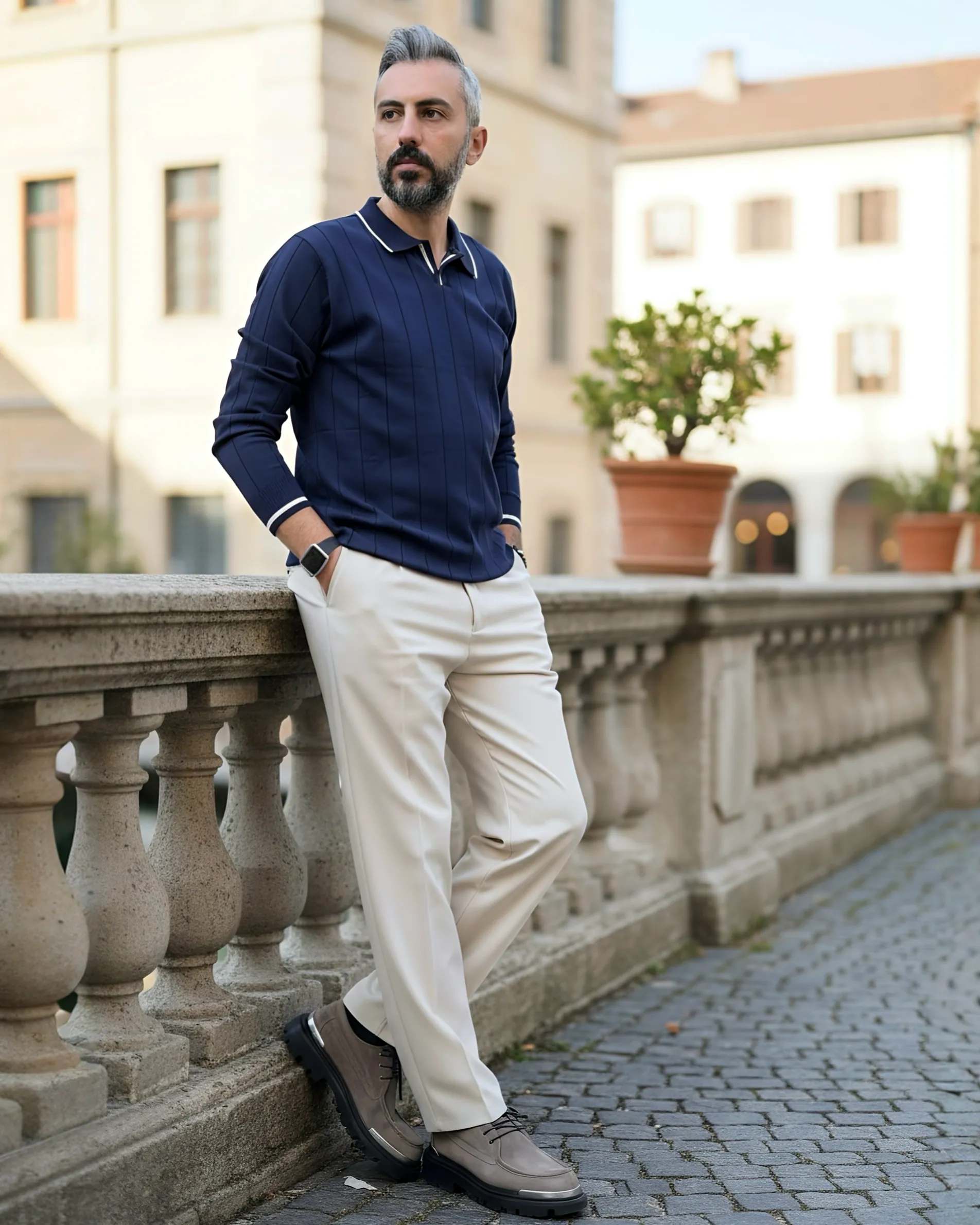 Riviera Line Old Money Erkek Triko Kazak - lacivert