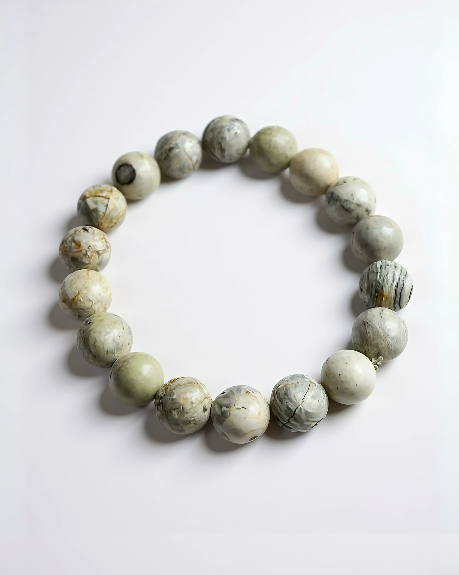  Sage Earth Stone – Doğal Yeşil Tonlu Erkek Bileklik