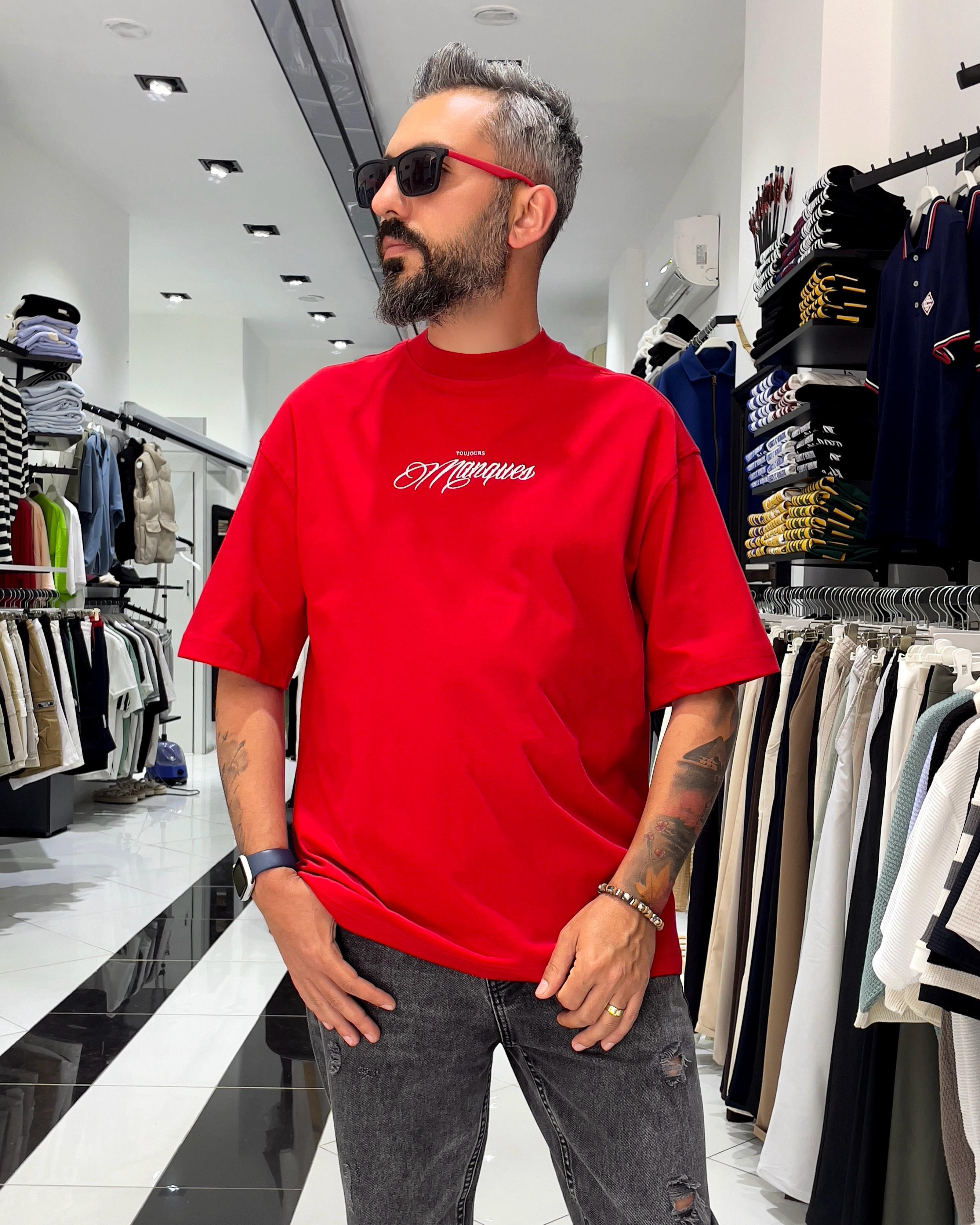 Manques Nakışlı At Figürlü Oversize Erkek T-shirt