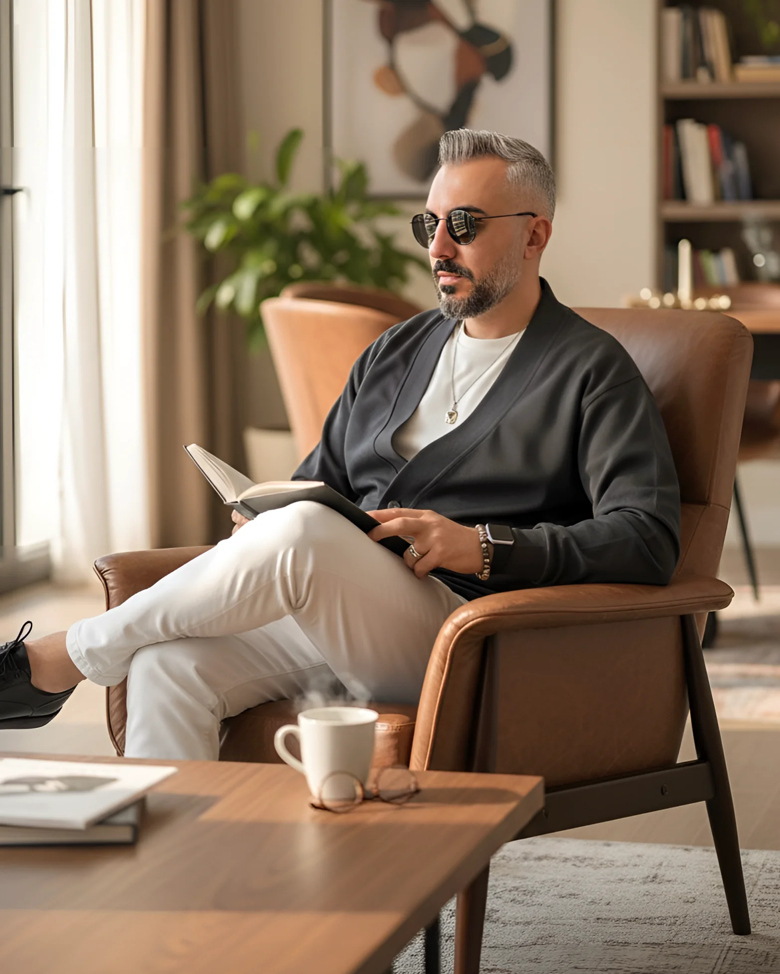 Midnight Vision Old Money Düğmeli Erkek Hırka