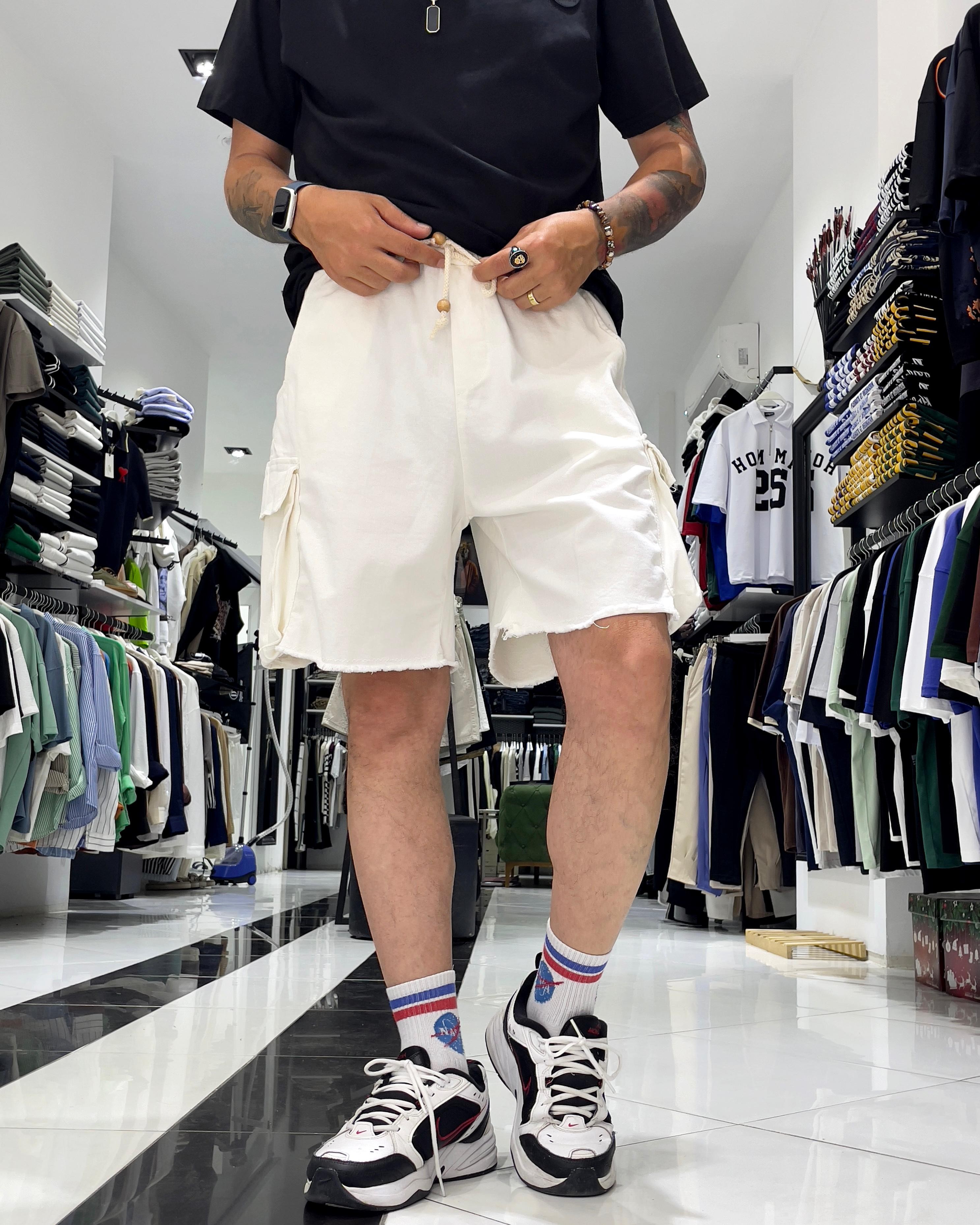 Baggy Fit Organik Denim Erkek Kargo Şort – Higo Man
