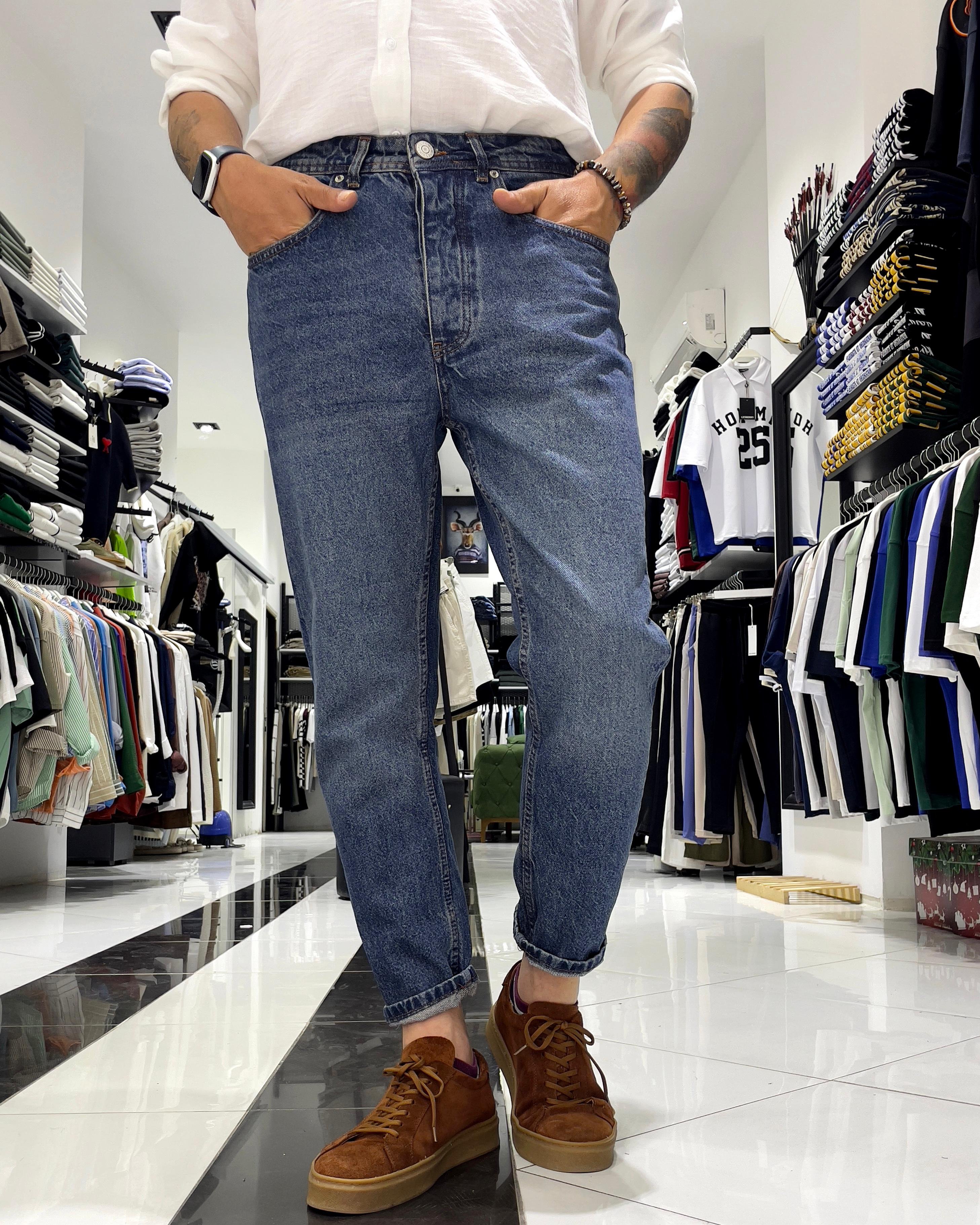 Boyfriend Kesim Yıkamalı Basic Erkek Jean Pantolon