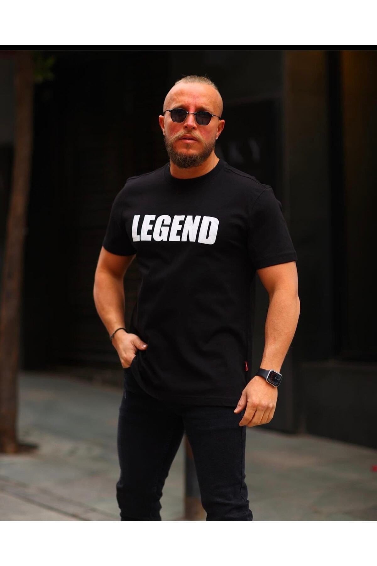 Legend Baskılı Rahat Kalıp %100 Pamuklu T-shirt