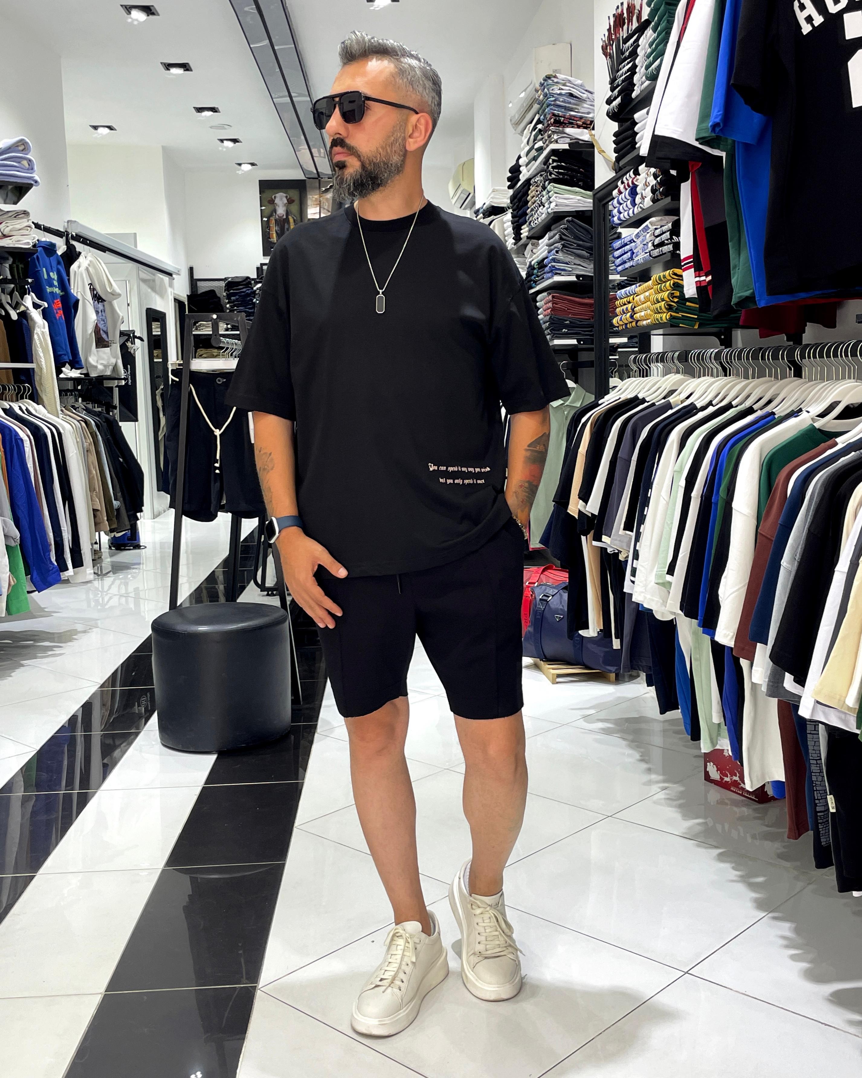 Antik Kumaş Sırt Baskılı Oversize Erkek T-Shirt