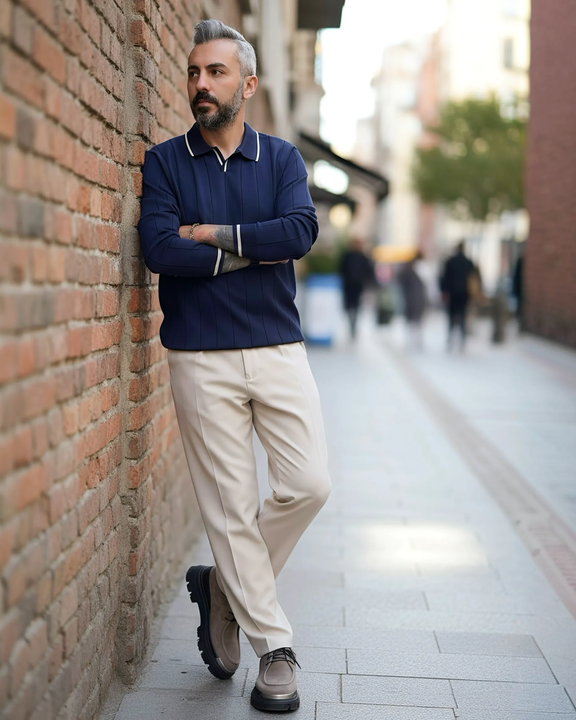 Riviera Line Old Money Erkek Triko Kazak - lacivert