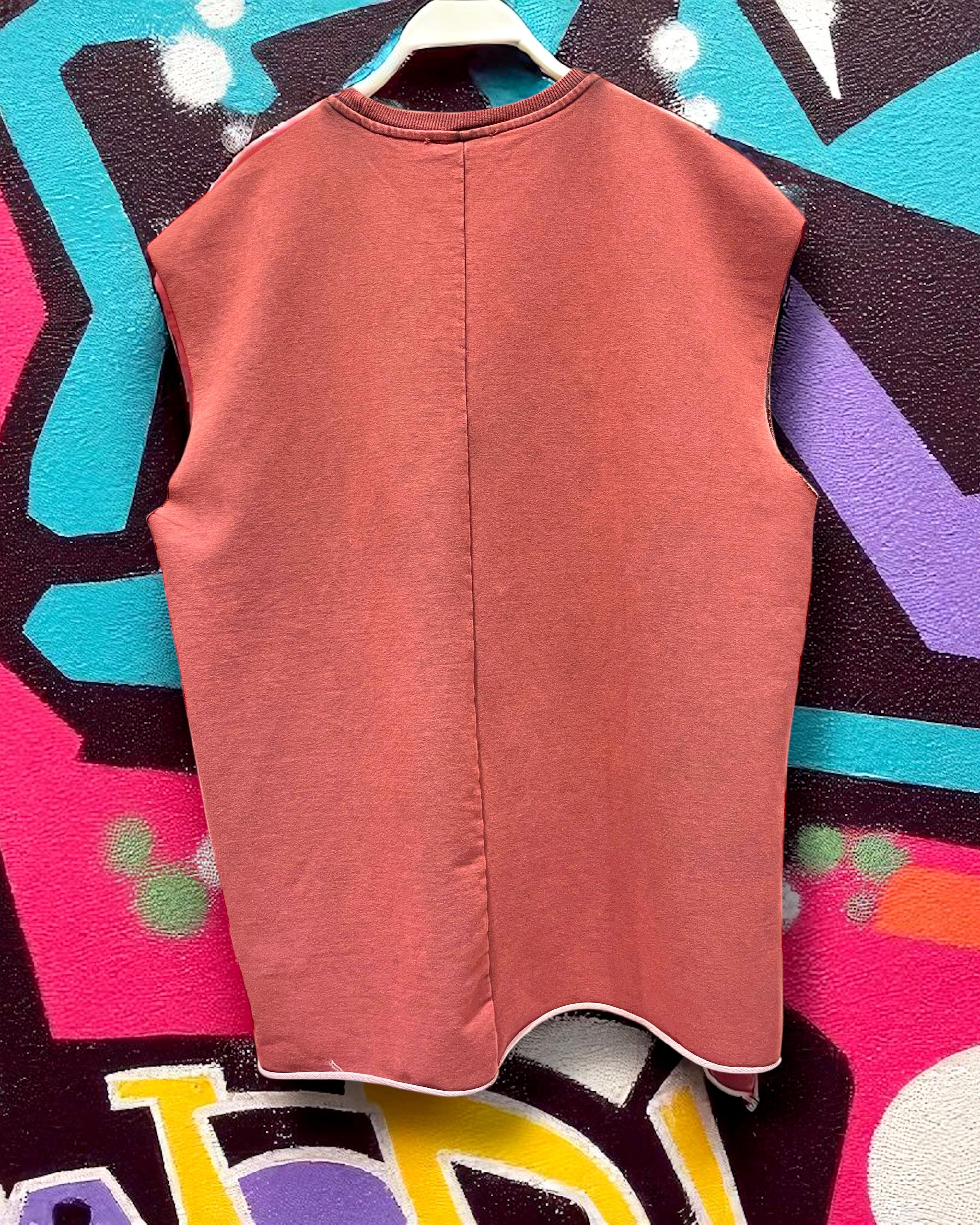 Asit Yıkamalı Nakış Detaylı Oversize Erkek Atlet - bordo