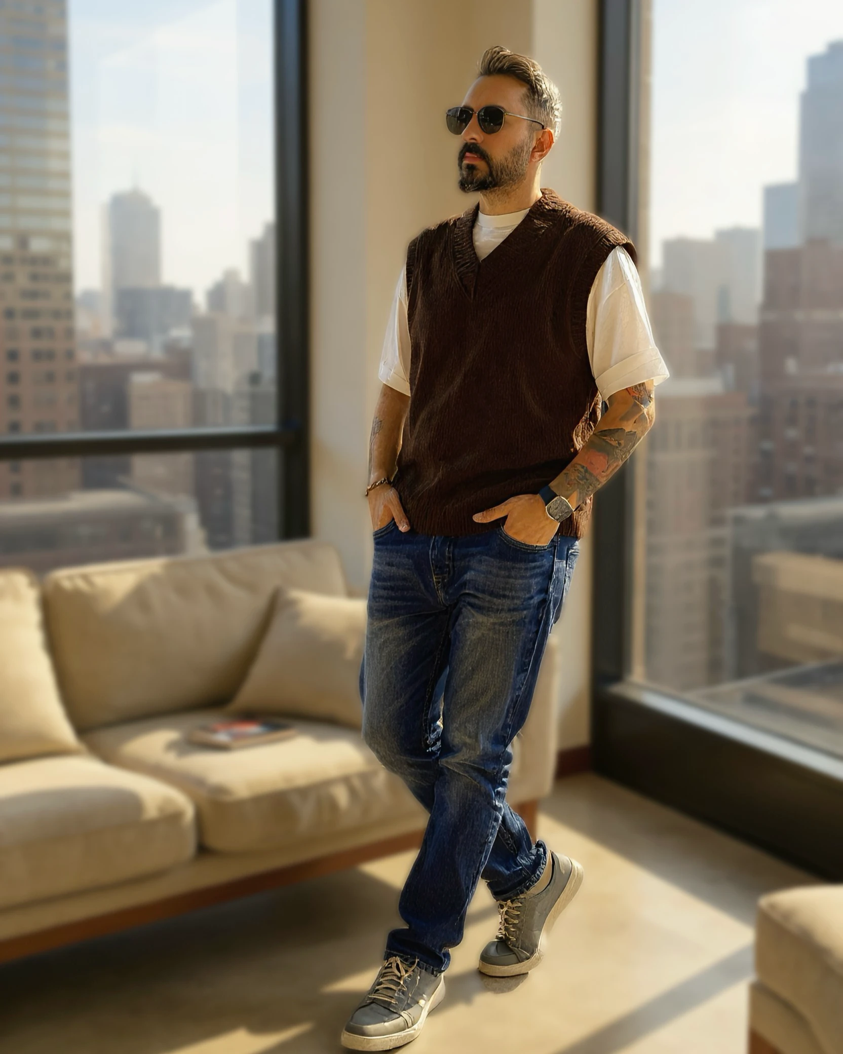 Kolsuz V Yaka Erkek Süveter