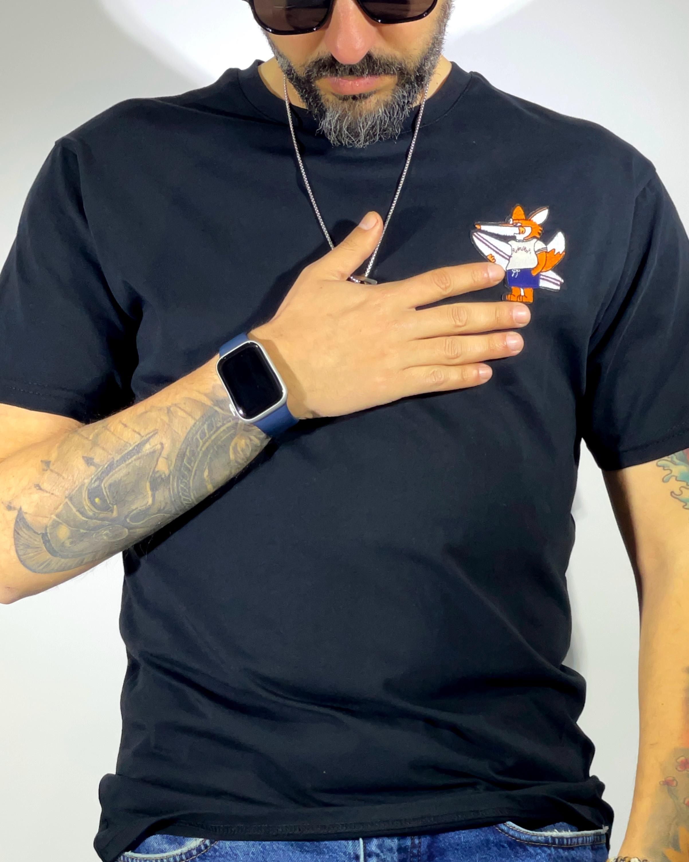 Tilki Figürlü Slim Fit Erkek Tişört | Higo Man