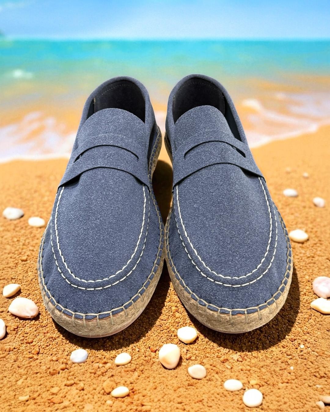  Hasır Tabanlı Detaylı Erkek Espadril