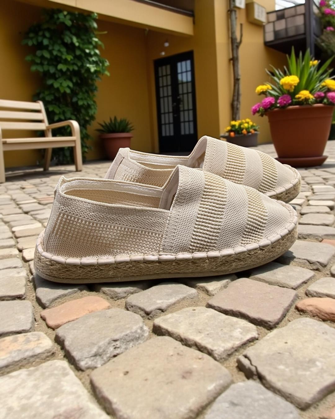 Basic Straw Detailed Espadrilles - Beige