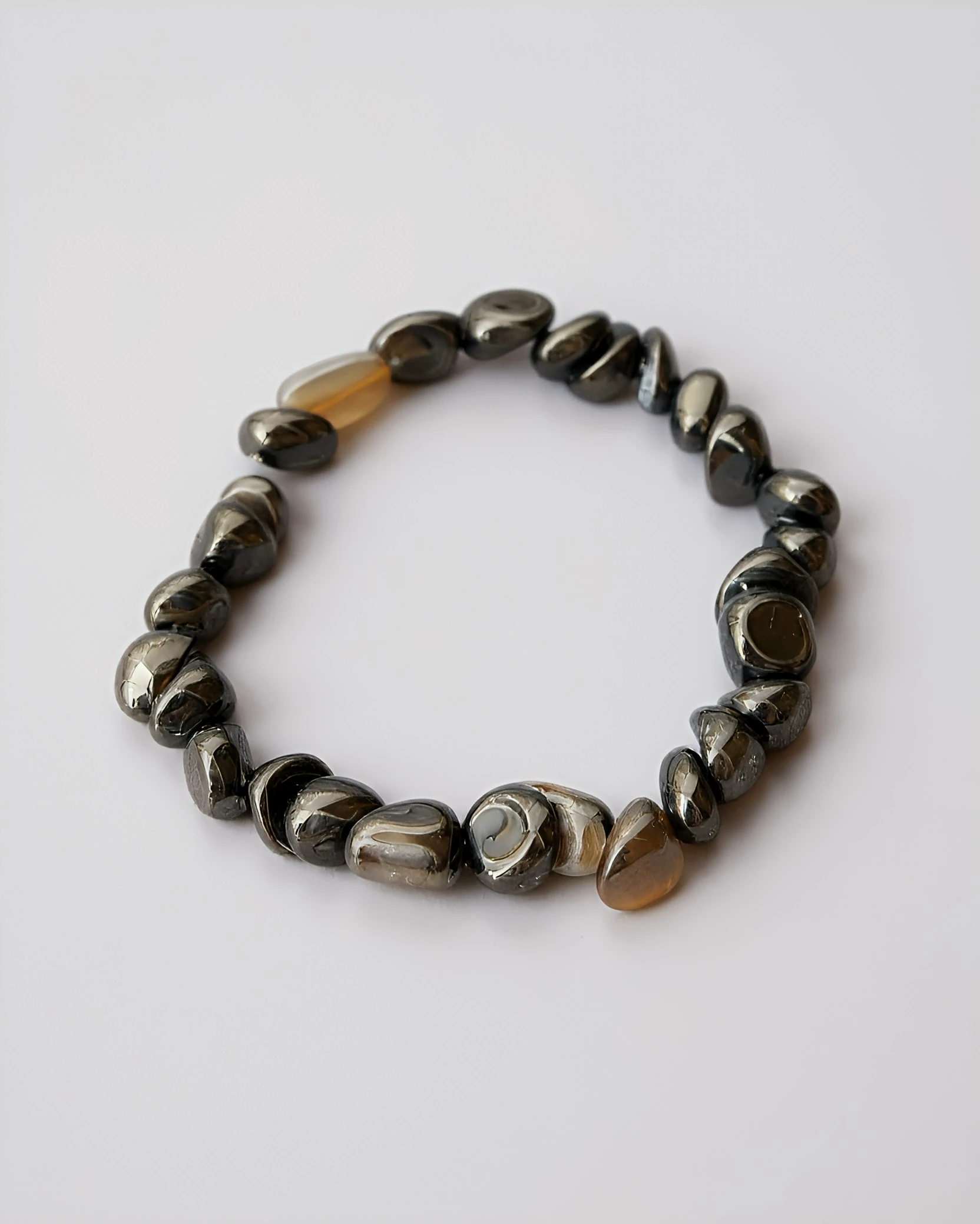 Metallic Raw Stones – Doğal Form Metalik Erkek Bileklik