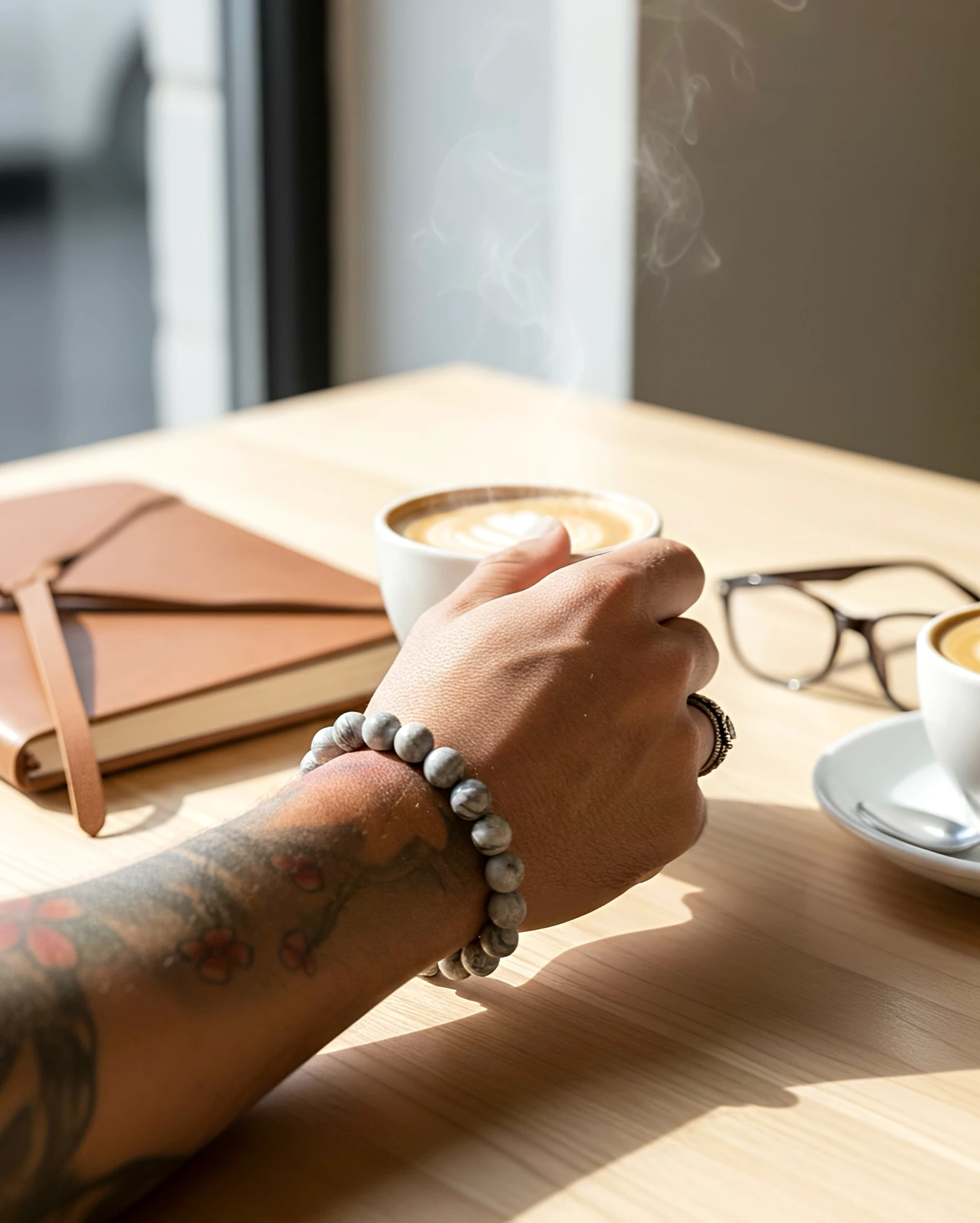  Grey Stone Sphere – Doğal Taş Erkek Bileklik