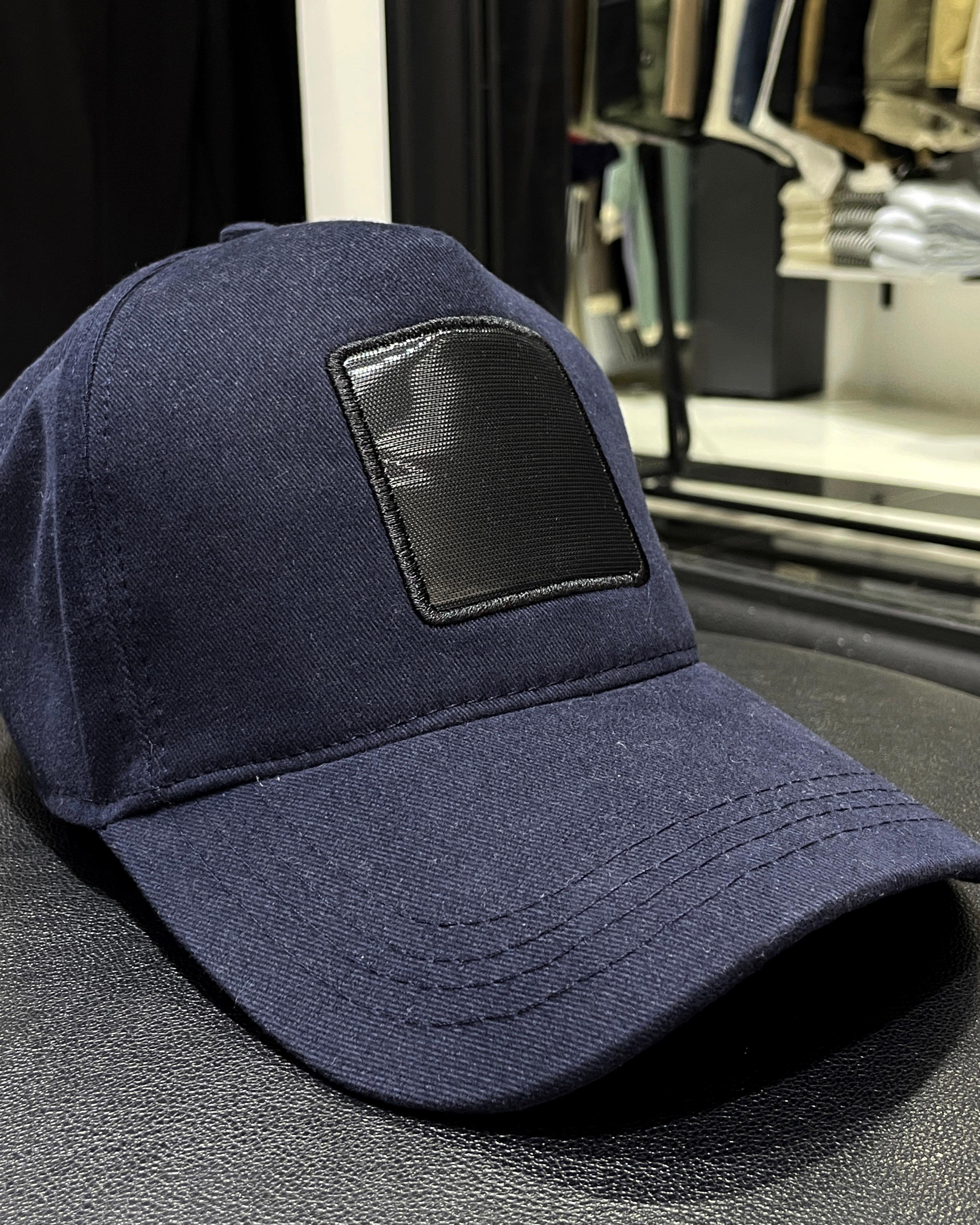 Değiştirilebilir Kare Patchli Unisex Şapka - lacivert