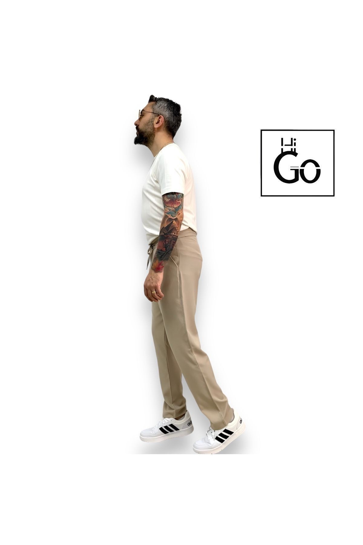Relaxed Fit Men's Pleated Jogger Pants - Cream