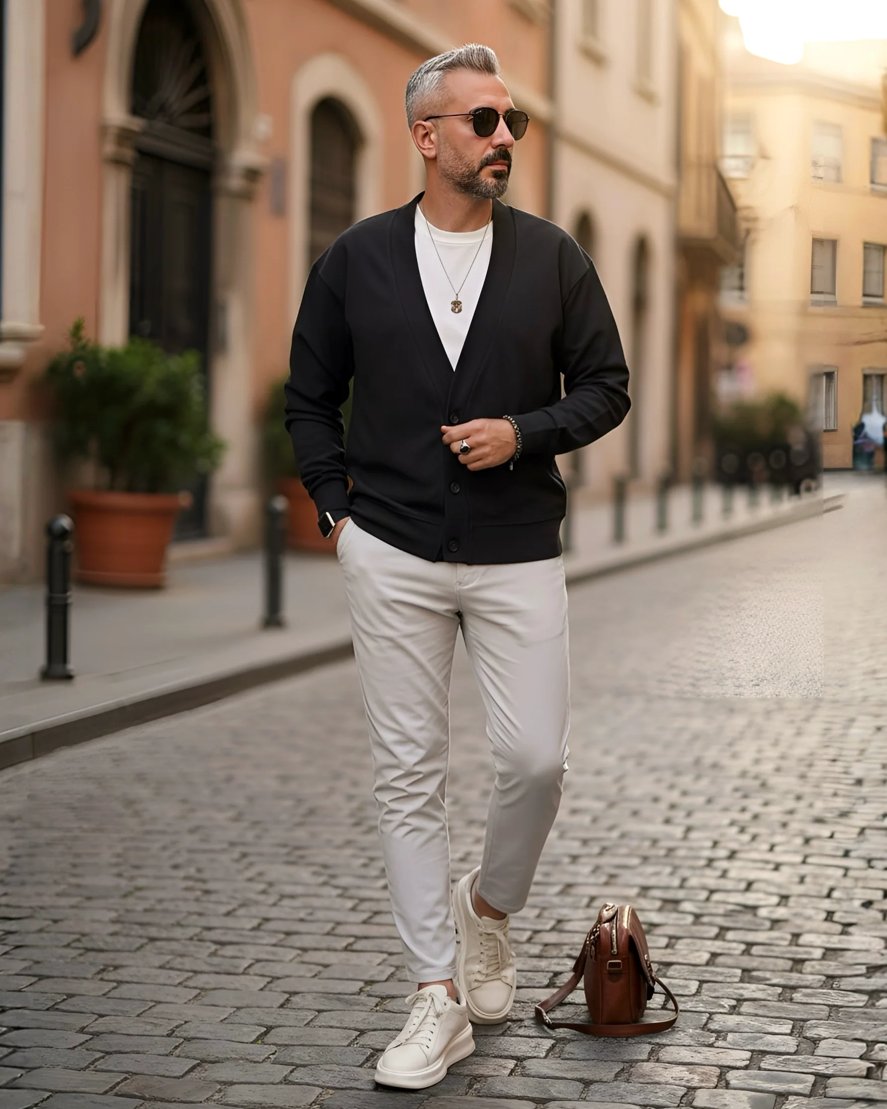 Midnight Vision Old Money Düğmeli Erkek Hırka