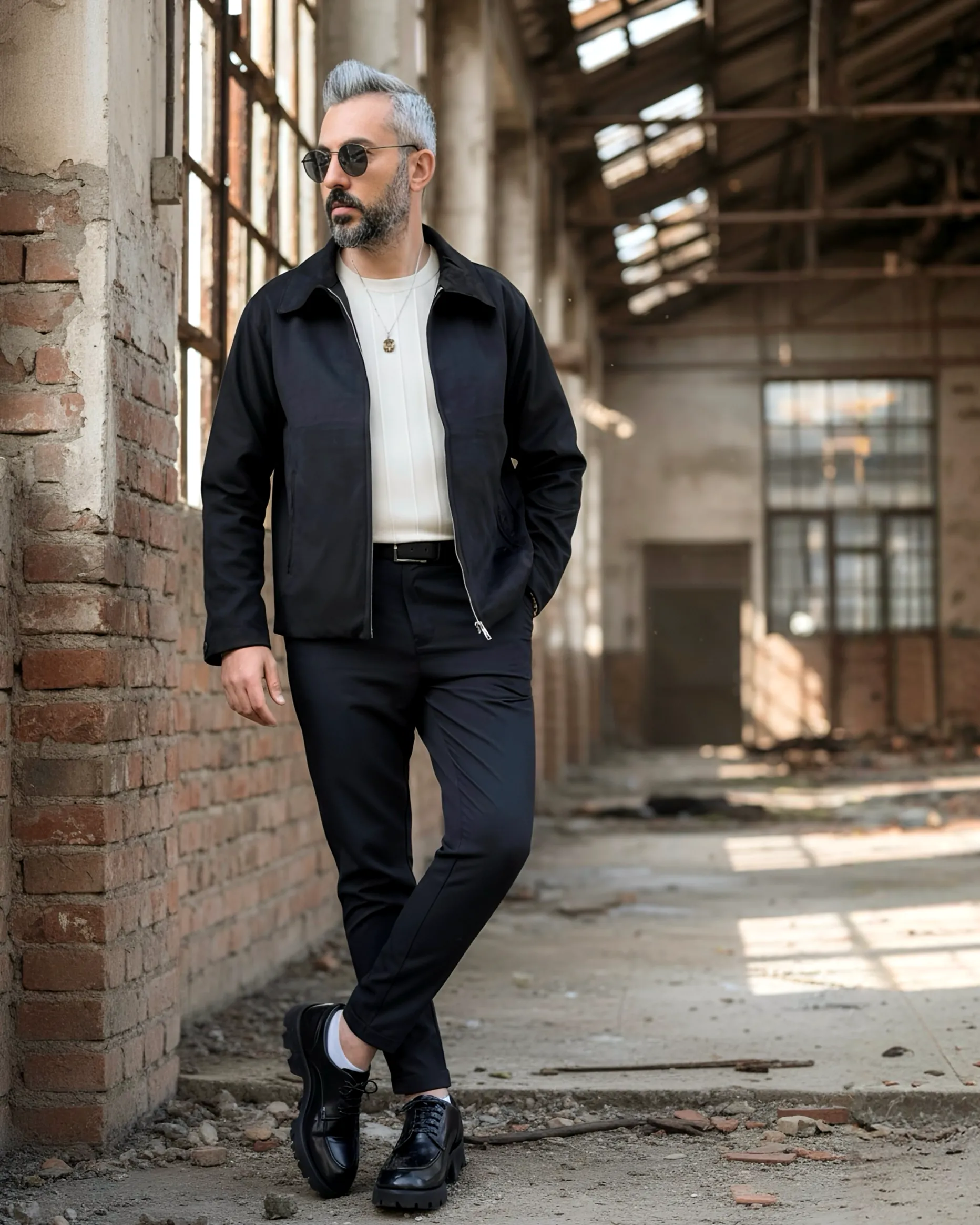 Nubuk Süet Relaxed Fit Fermuarlı Erkek Ceket