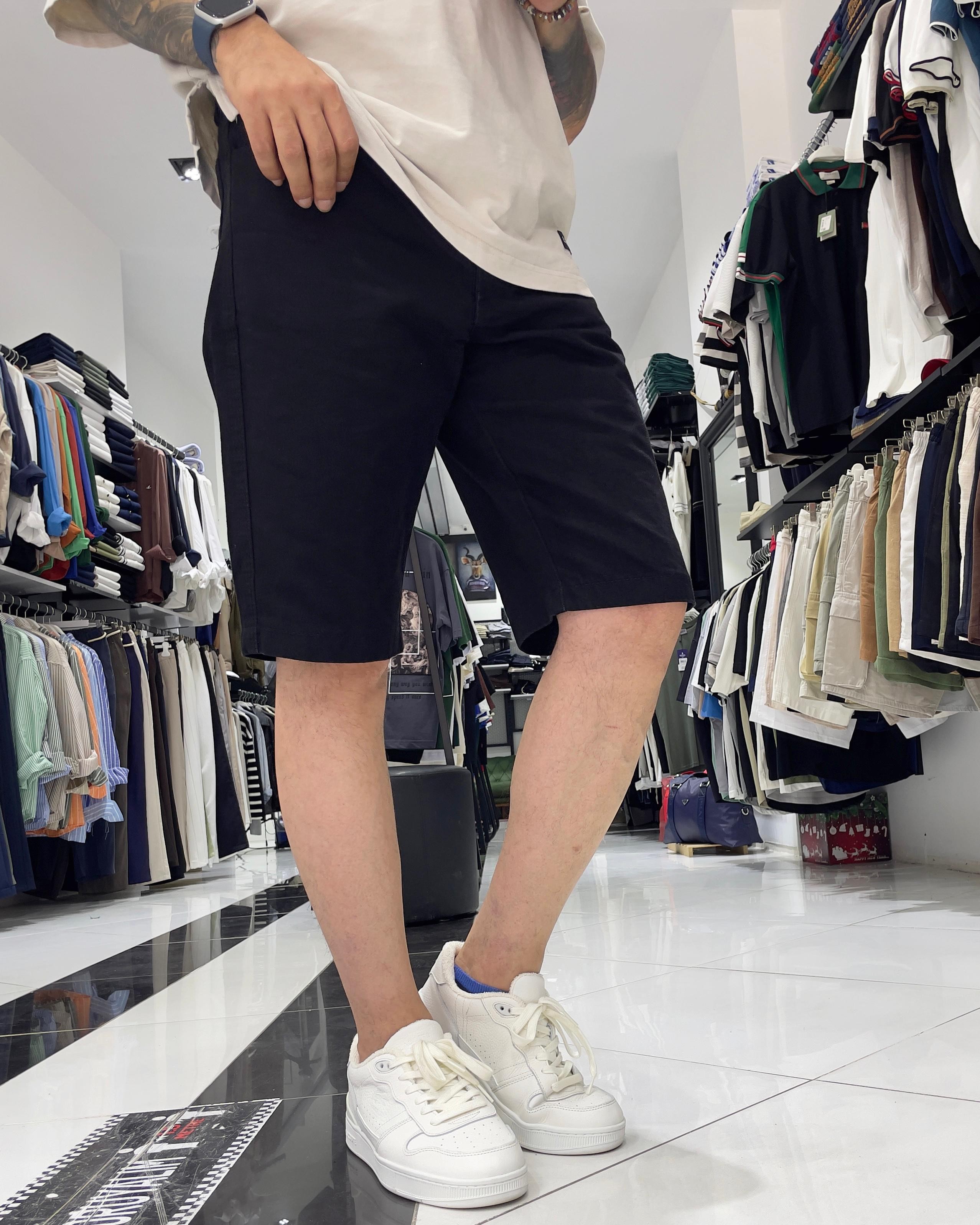 Basic Erkek Relaxed Fit Jean Şort - siyah
