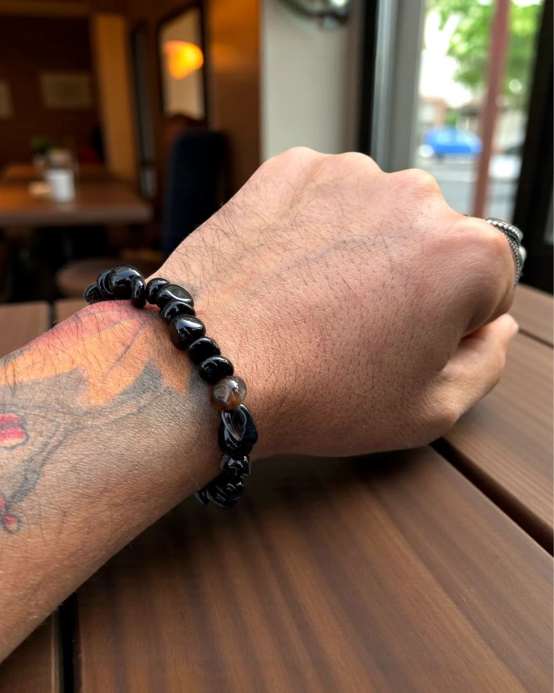 Metallic Raw Stones – Doğal Form Metalik Erkek Bileklik