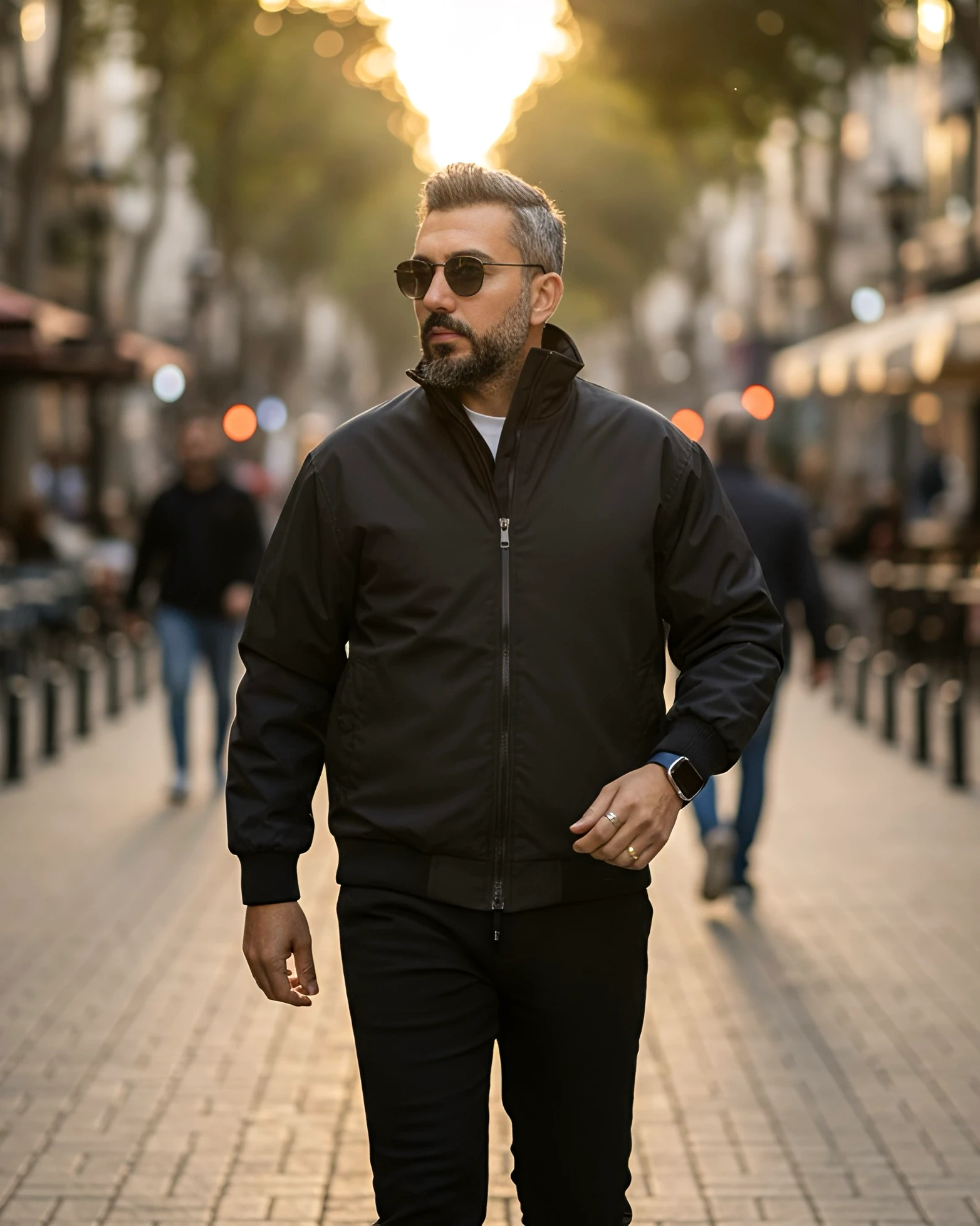 Oversize Fermuarlı Erkek Bomber Mont - siyah