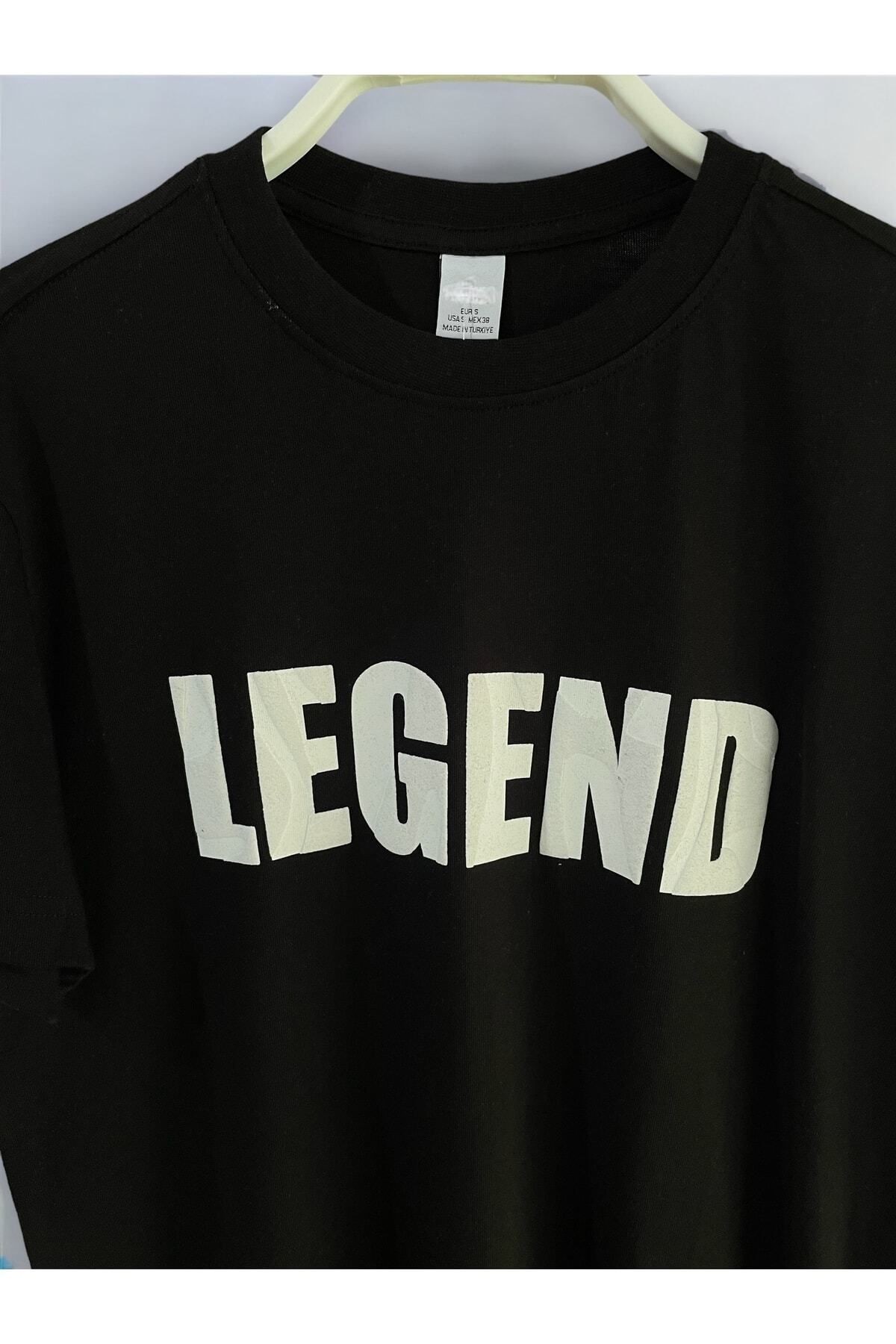 Legend Baskılı Rahat Kalıp %100 Pamuklu T-shirt