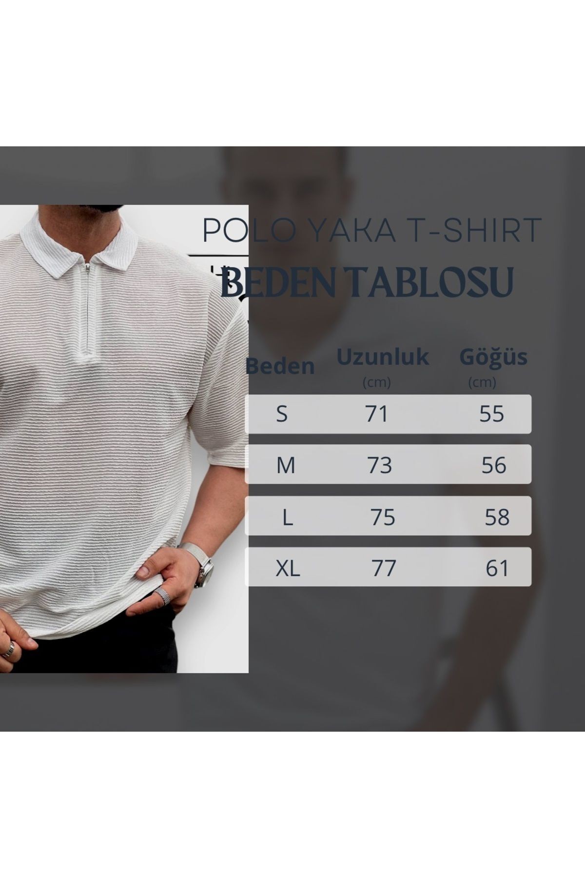 Oversize Fermurlı Polo Yaka T-Shirt