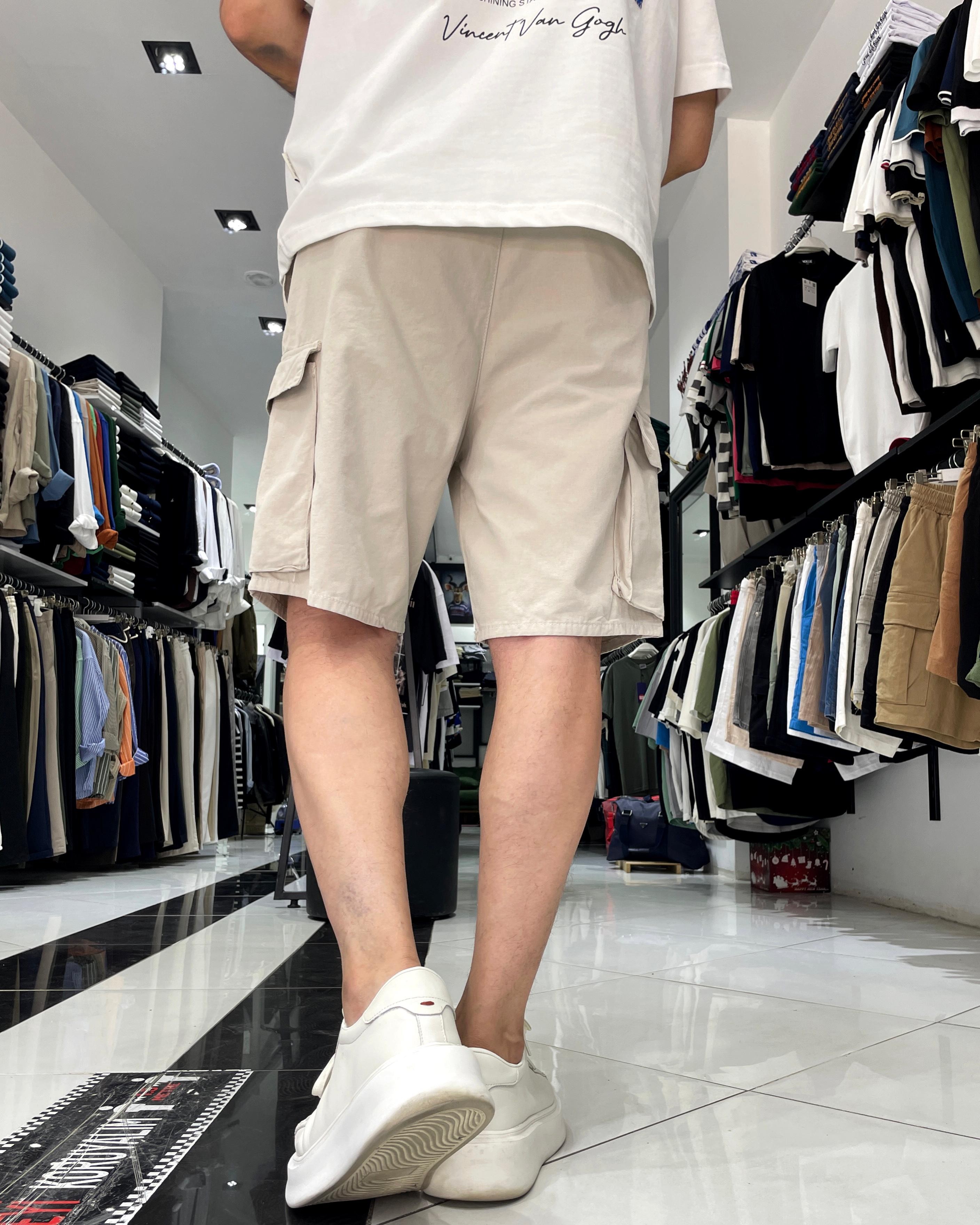 Relax fit Erkek Kargo Şort - bej