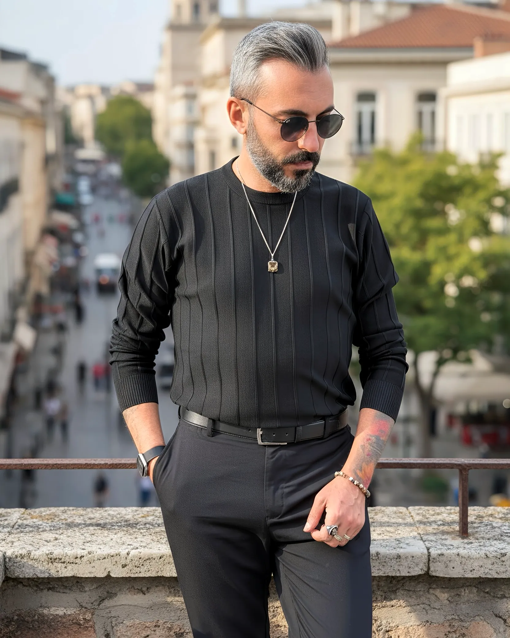 La Forma Fitil Dokulu Bisiklet Yaka Erkek Triko Kazak