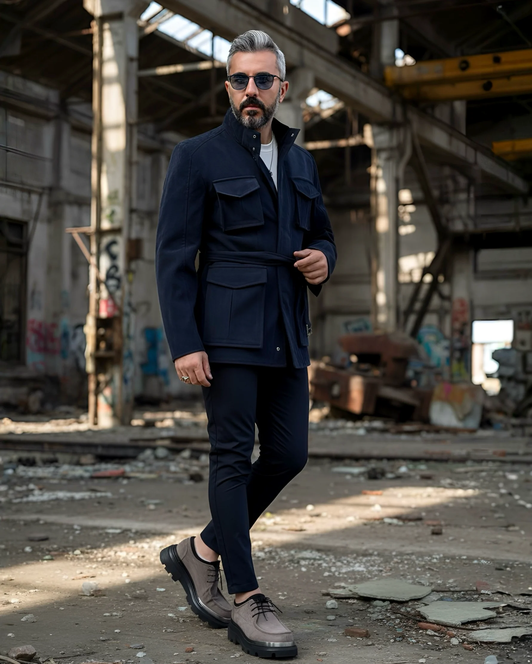 Old Money Safari Erkek Ceket - lacivert