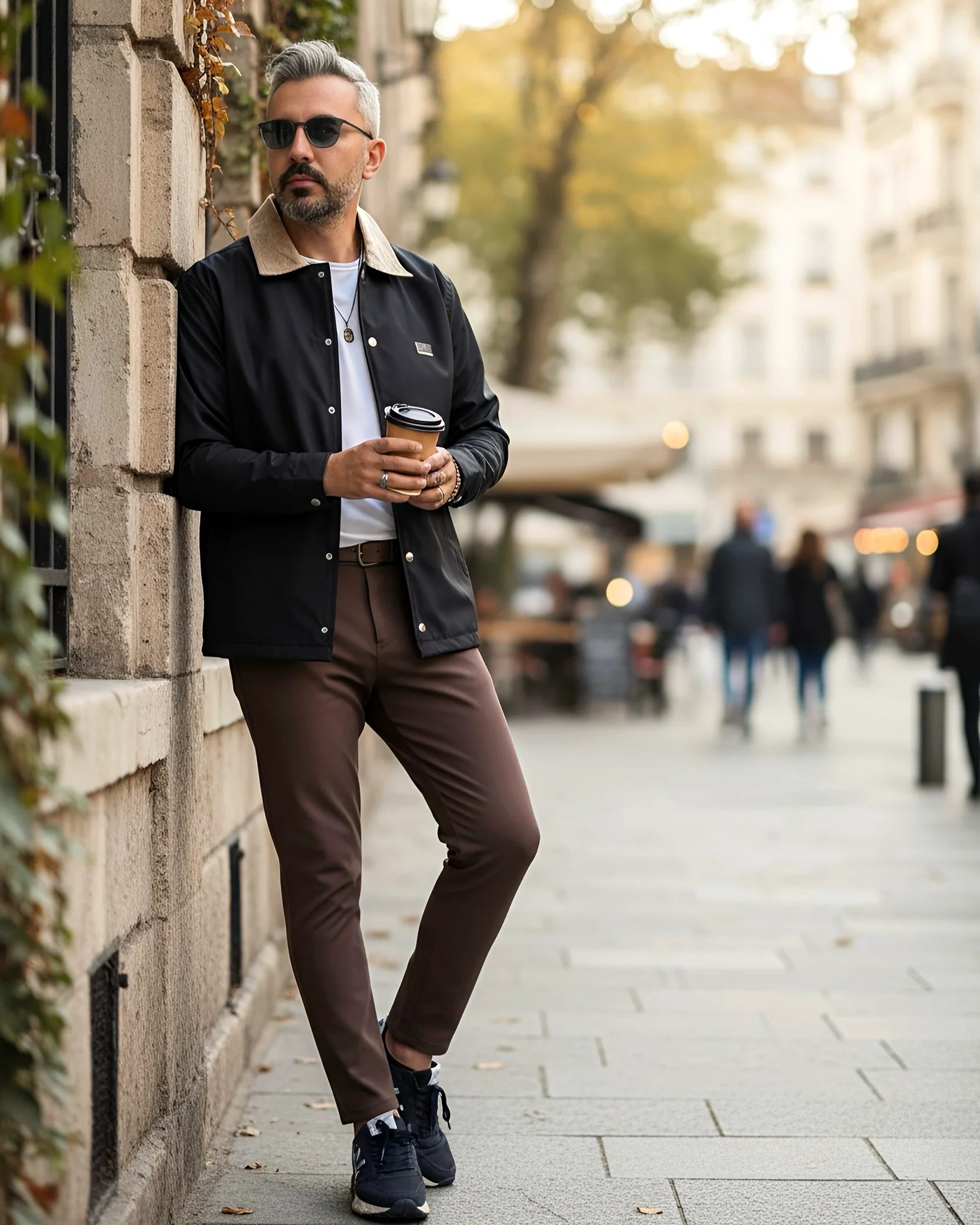 Urban Heritage | Bej Yaka Detaylı  Siyah,Lacivert Düğmeli Erkek  Ceket