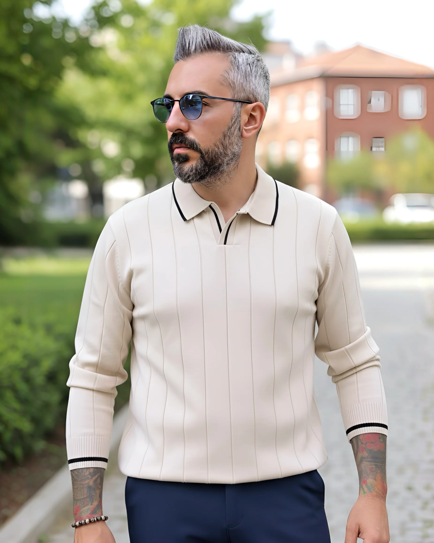 Riviera Line Old Money Erkek Triko Kazak - bej