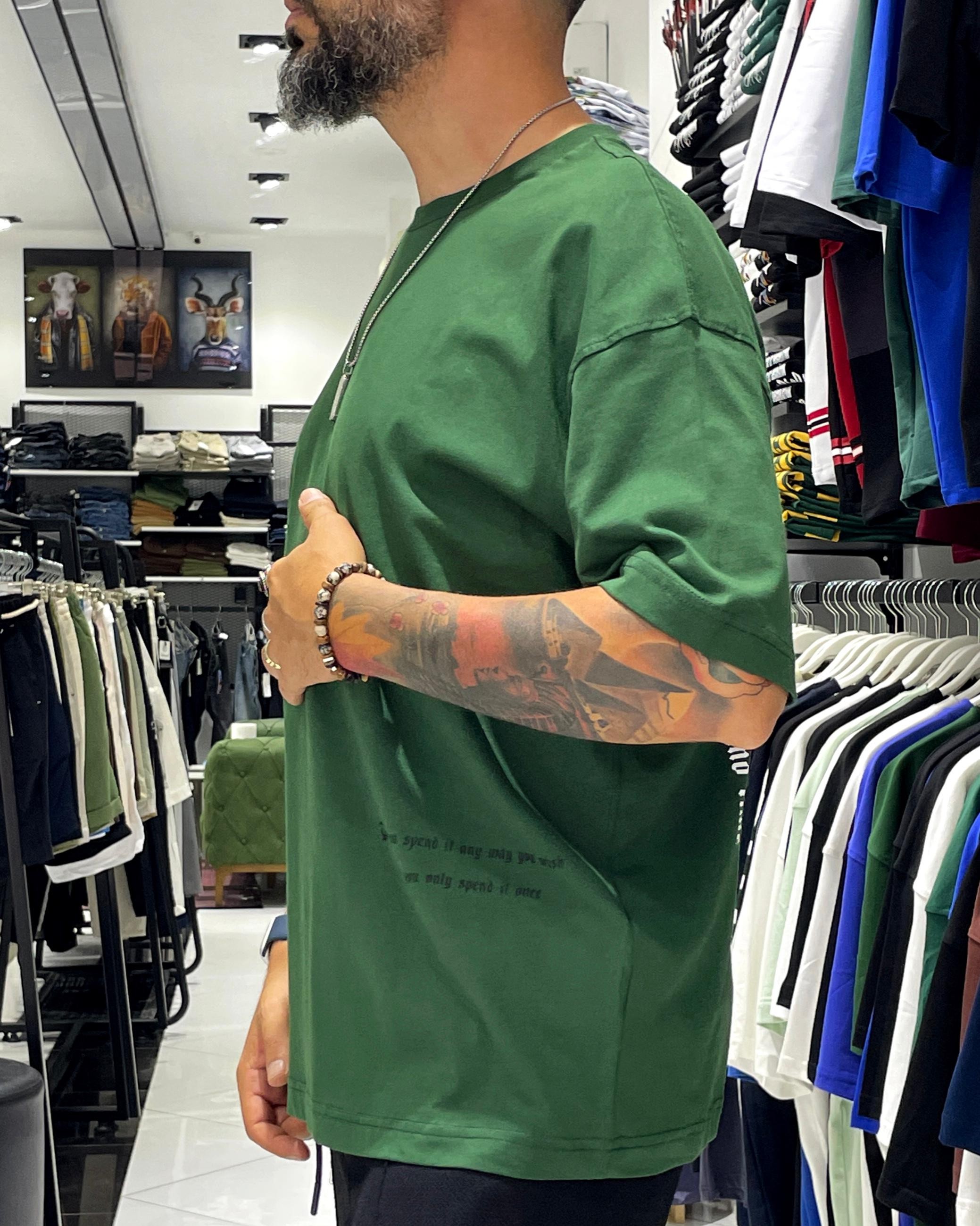 Antik Kumaş Sırt Baskılı Oversize Erkek T-Shirt
