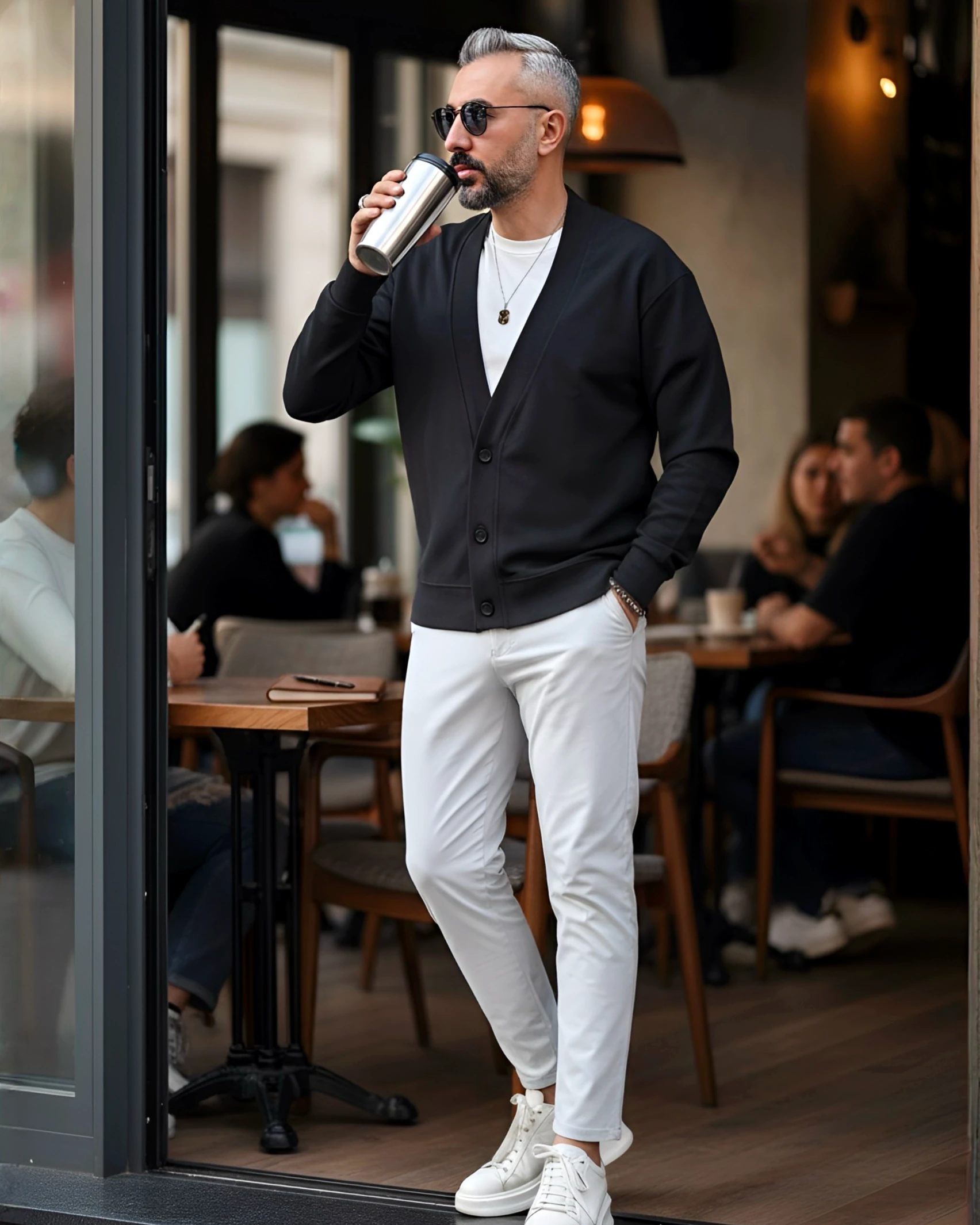 Midnight Vision Old Money Düğmeli Erkek Hırka