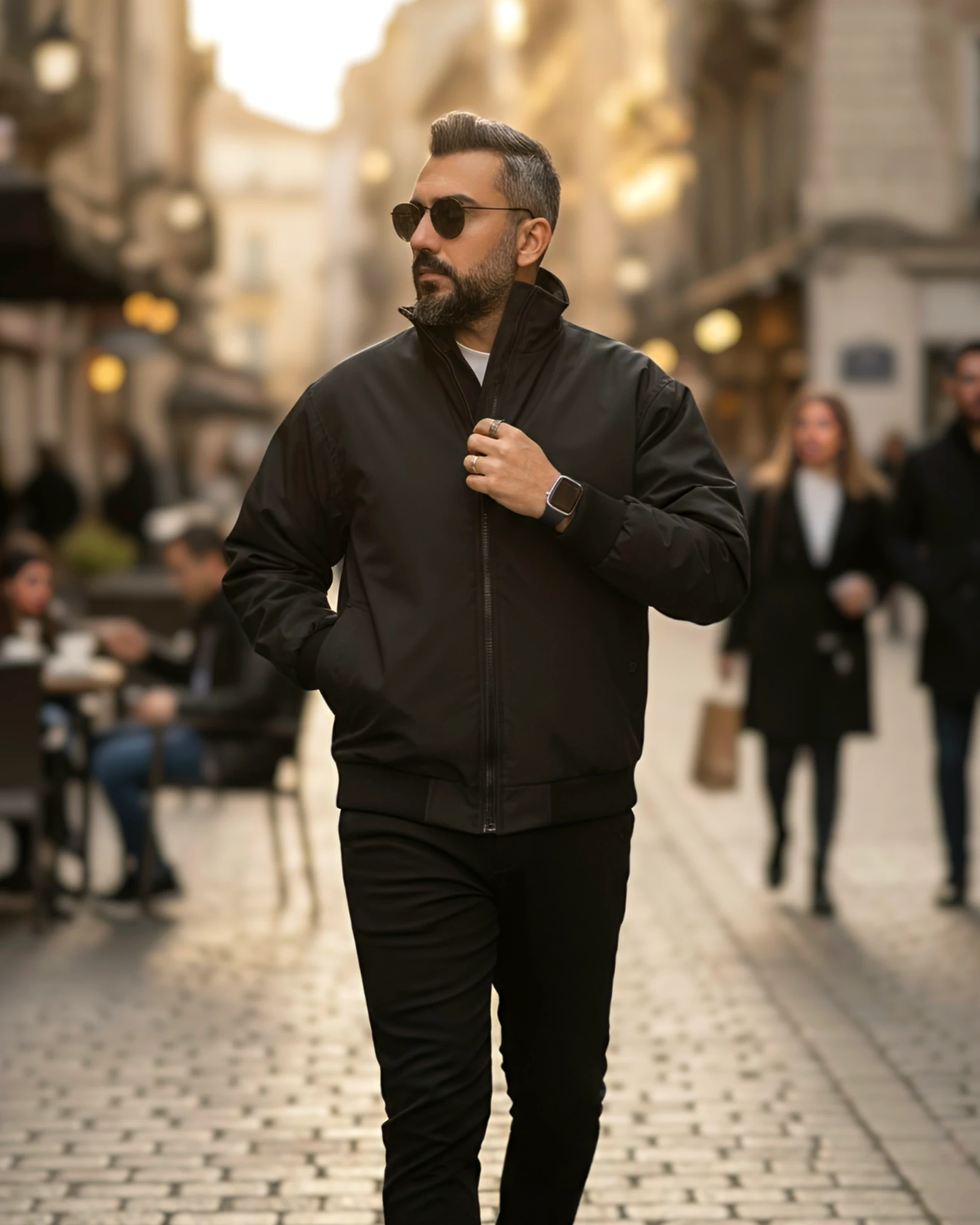 Oversize Fermuarlı Erkek Bomber Mont