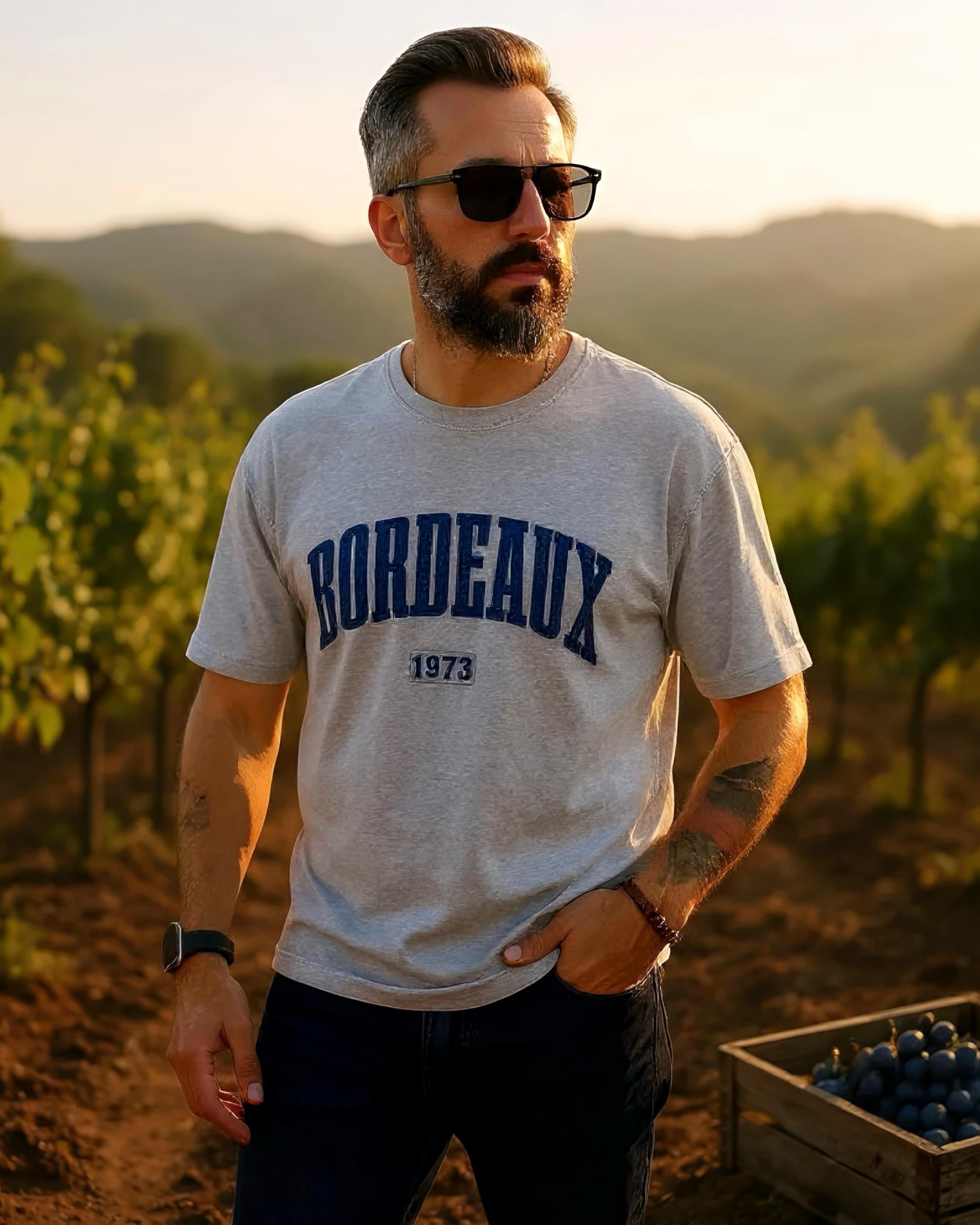 Bordeaux 1973 Asit Yıkamalı Oversize Erkek Tişört
