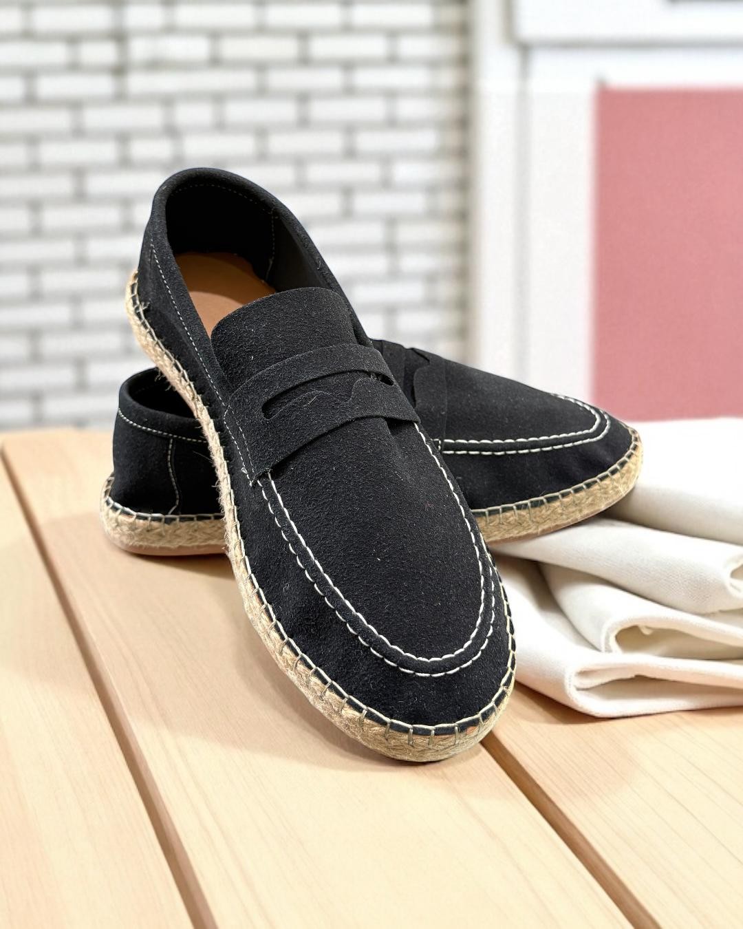  Hasır Tabanlı Detaylı Erkek Espadril