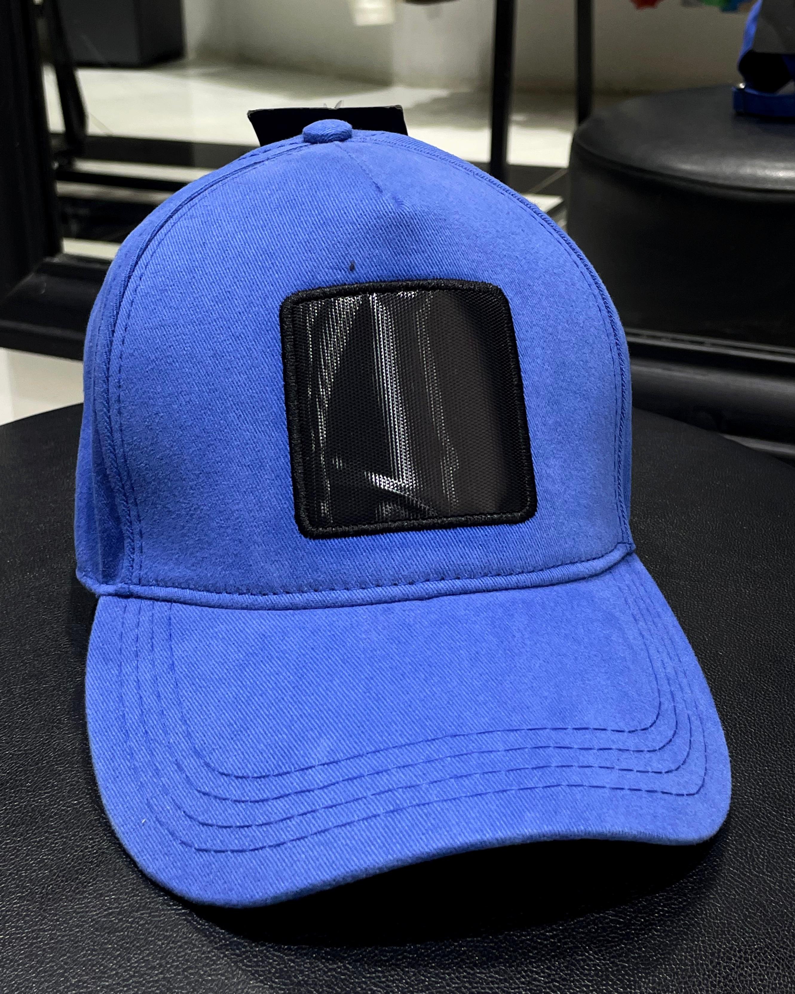 Değiştirilebilir Kare Patchli Unisex Şapka - mavi