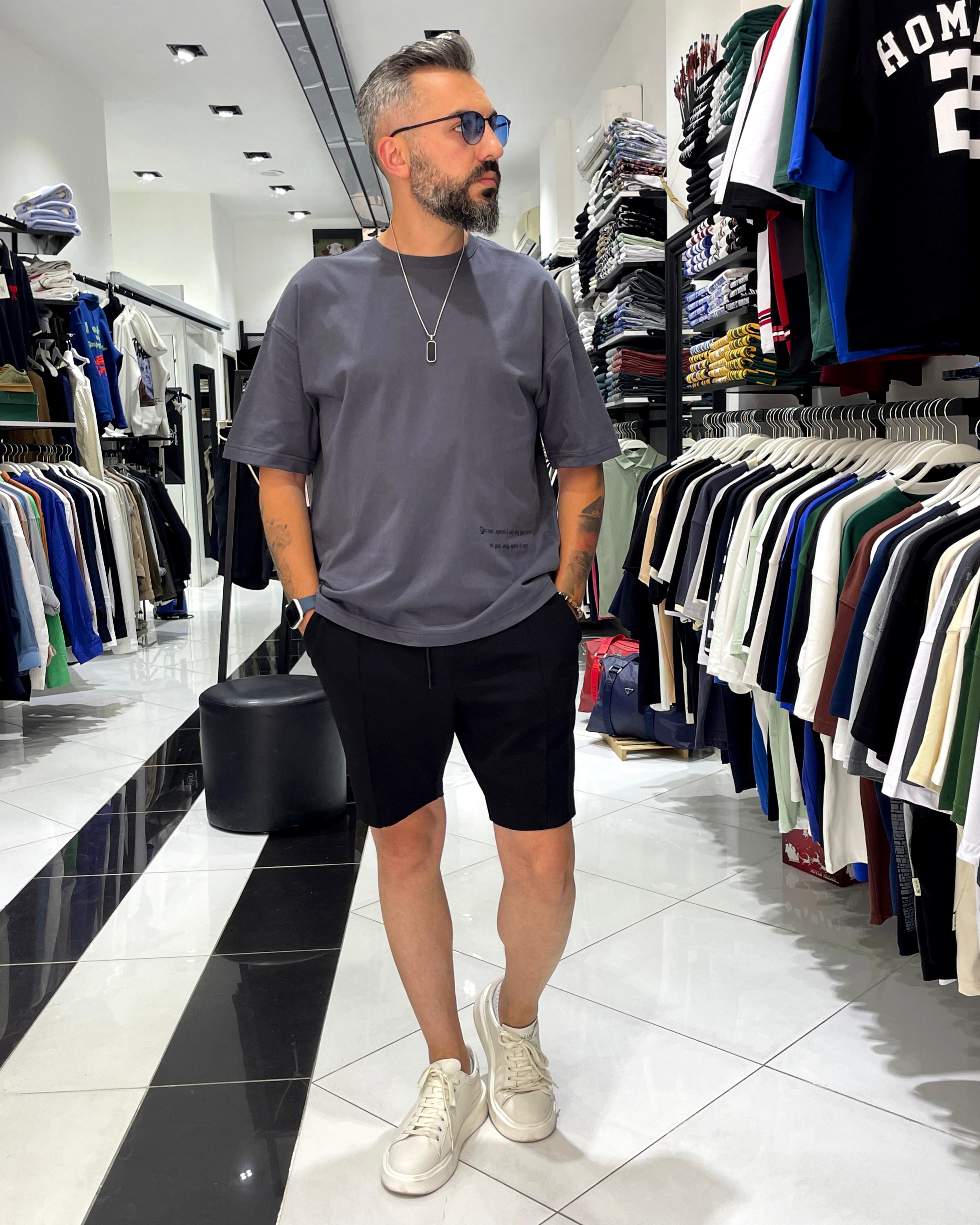 Antik Kumaş Sırt Baskılı Oversize Erkek T-Shirt