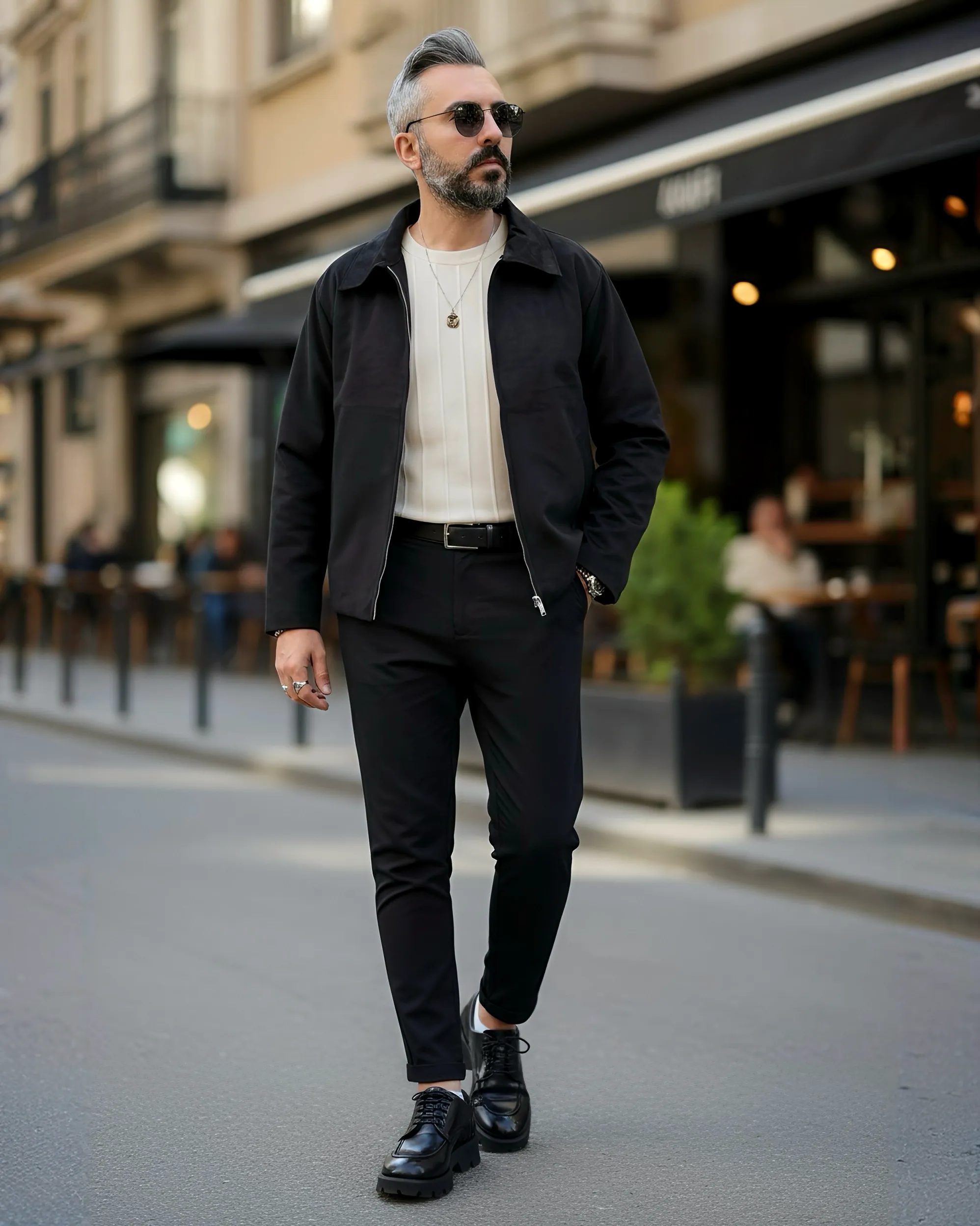 Nubuk Süet Relaxed Fit Fermuarlı Erkek Ceket