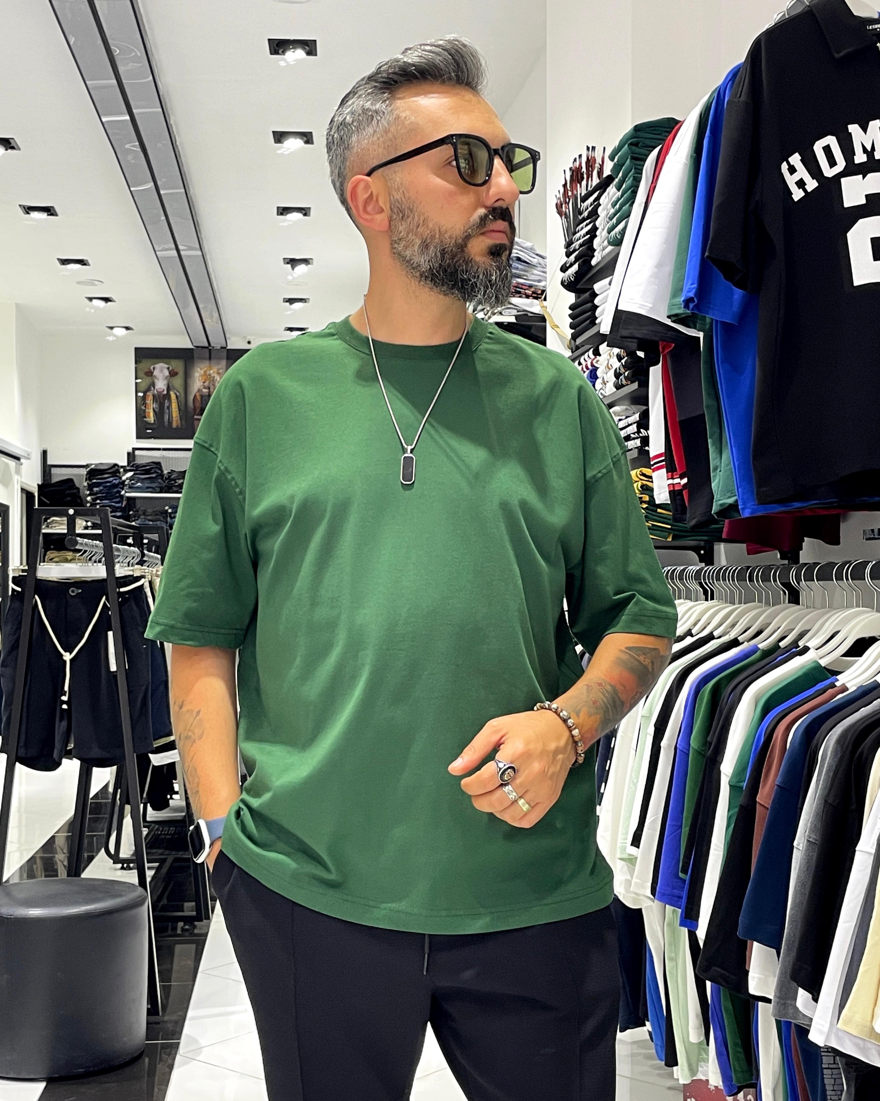 Antik Kumaş Sırt Baskılı Oversize Erkek T-Shirt