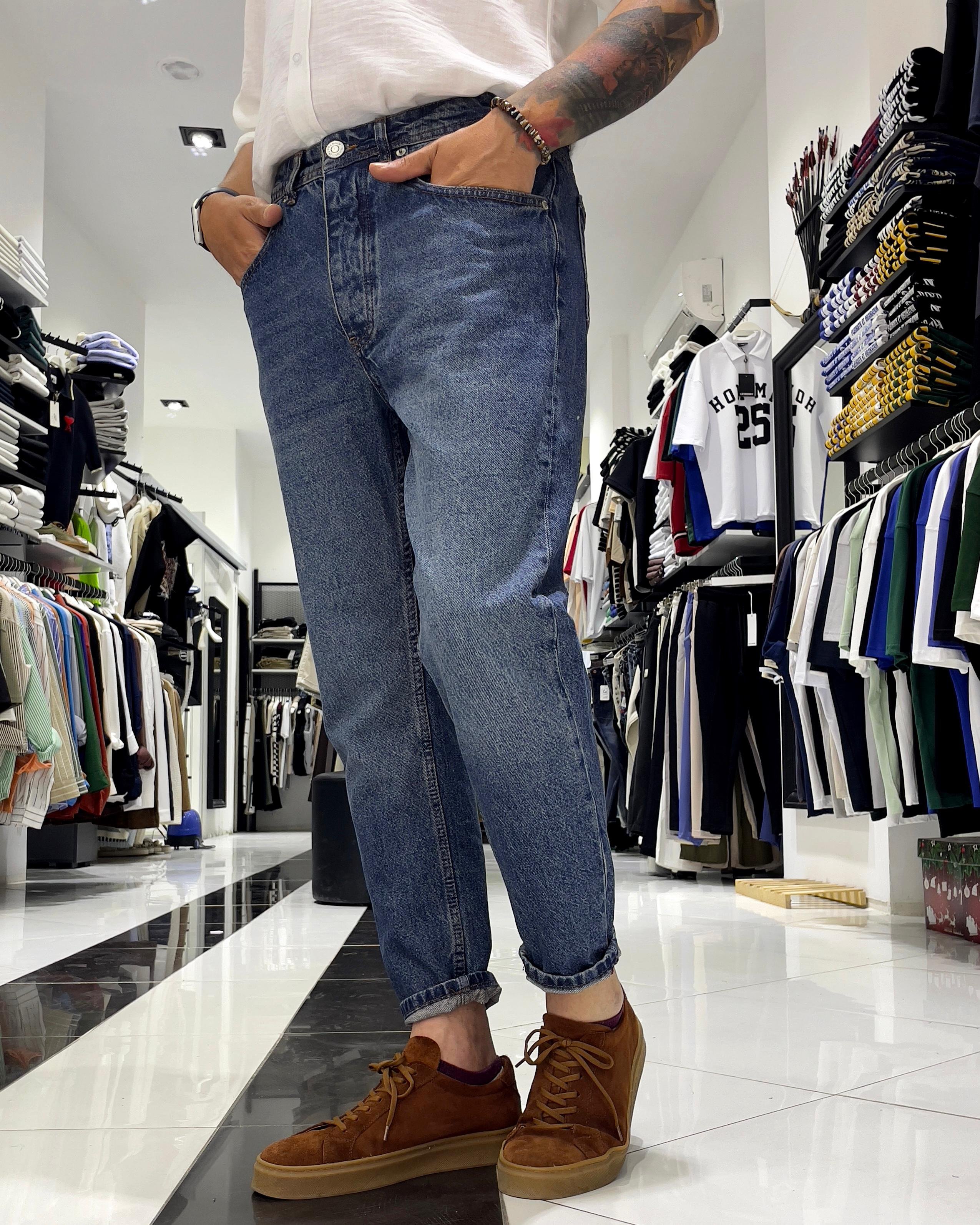 Boyfriend Kesim Yıkamalı Basic Erkek Jean Pantolon