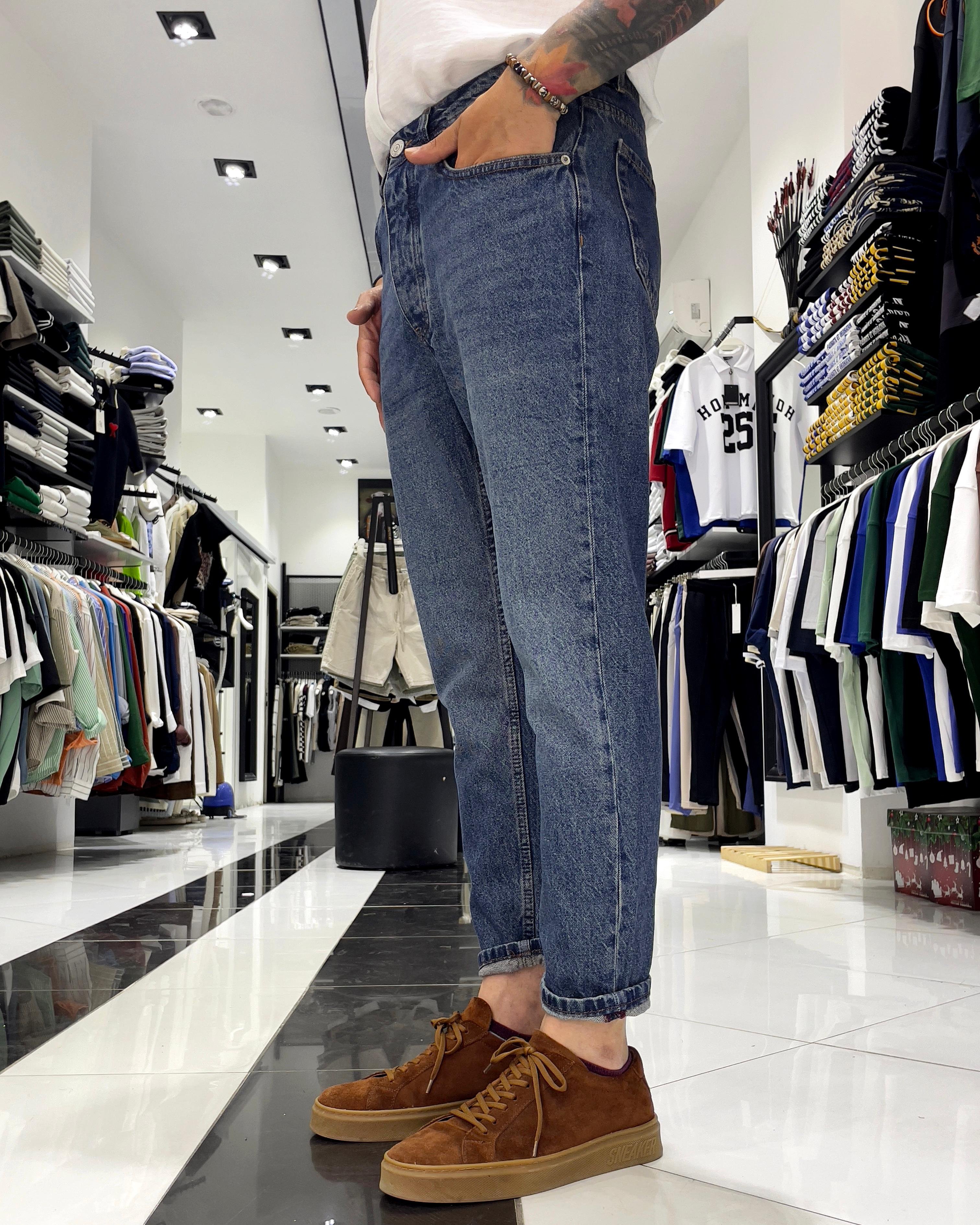 Boyfriend Kesim Yıkamalı Basic Erkek Jean Pantolon