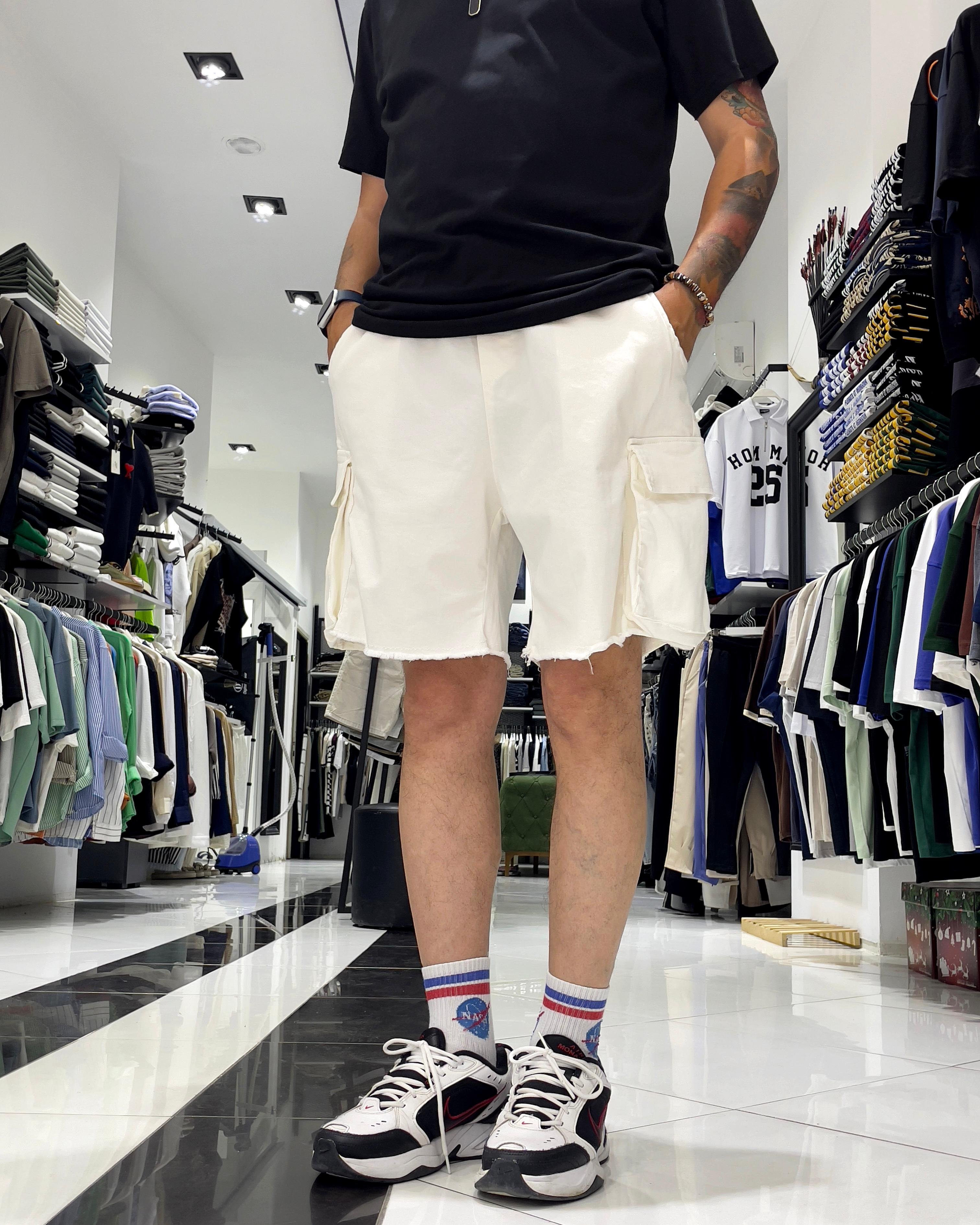 Baggy Fit Organik Denim Erkek Kargo Şort – Higo Man