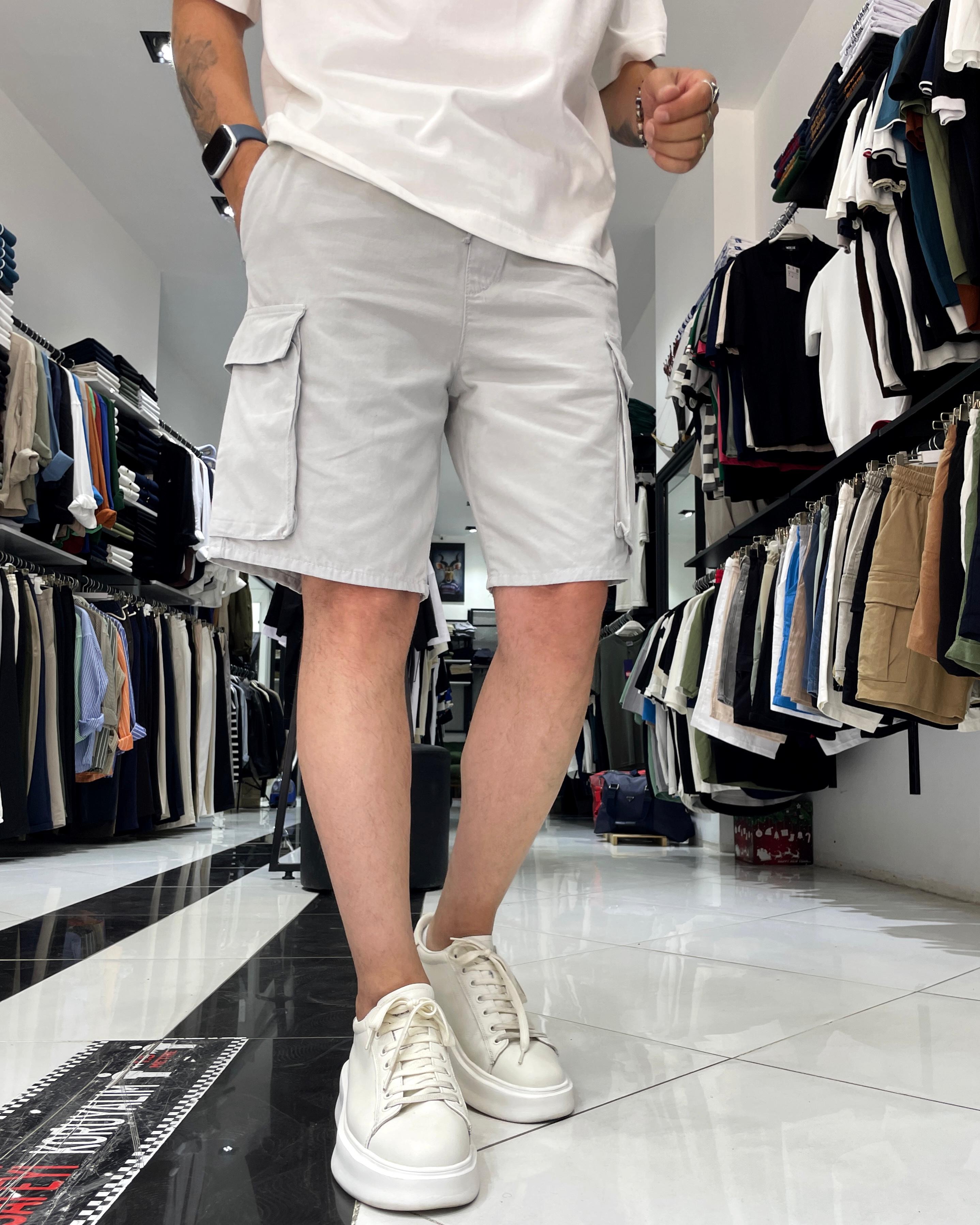 Relax fit Men's Cargo Shorts - Grey