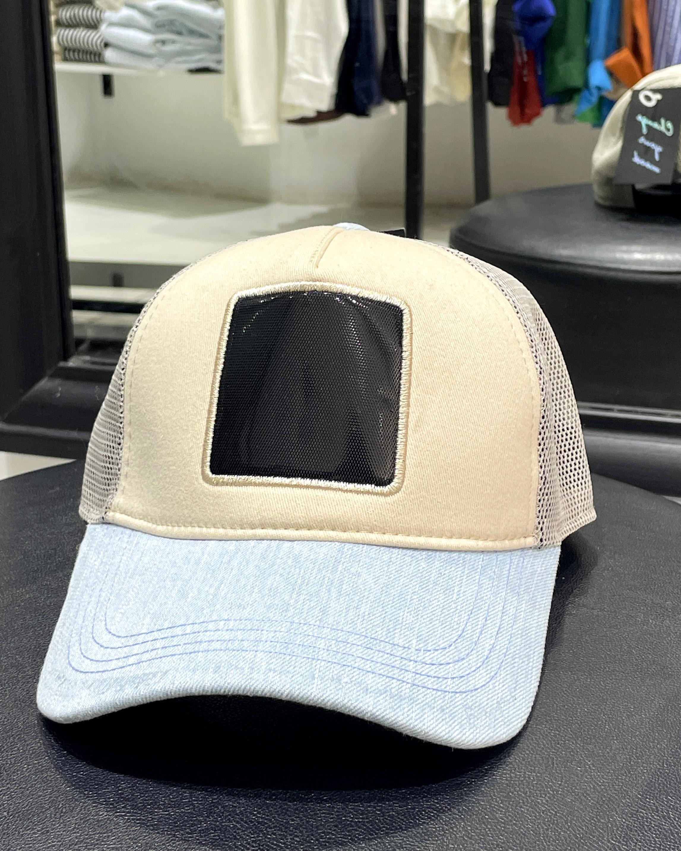 Değiştirilebilir Kare Patchli Unisex Şapka - Bebe Mavisi