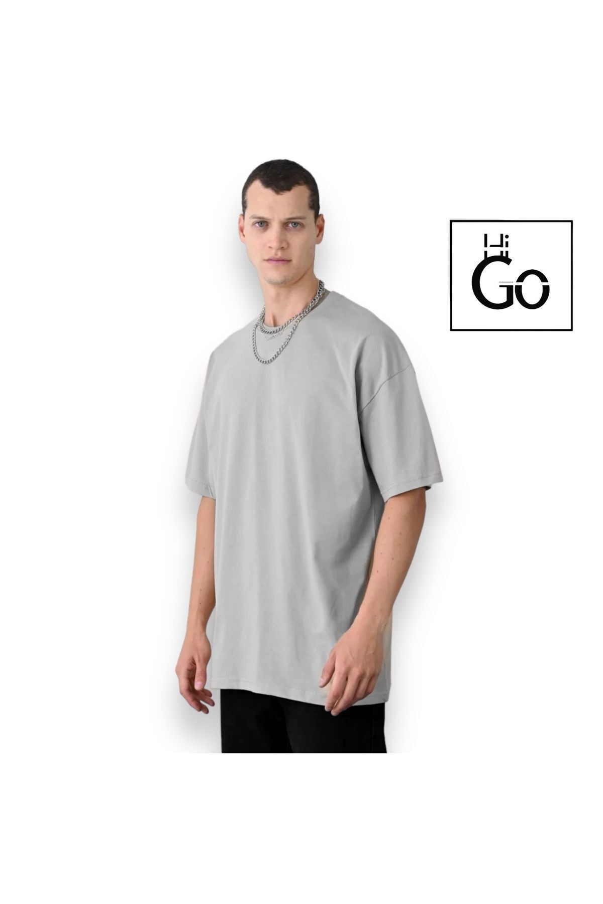Oversize Basic Men's T-Shirt - Grey