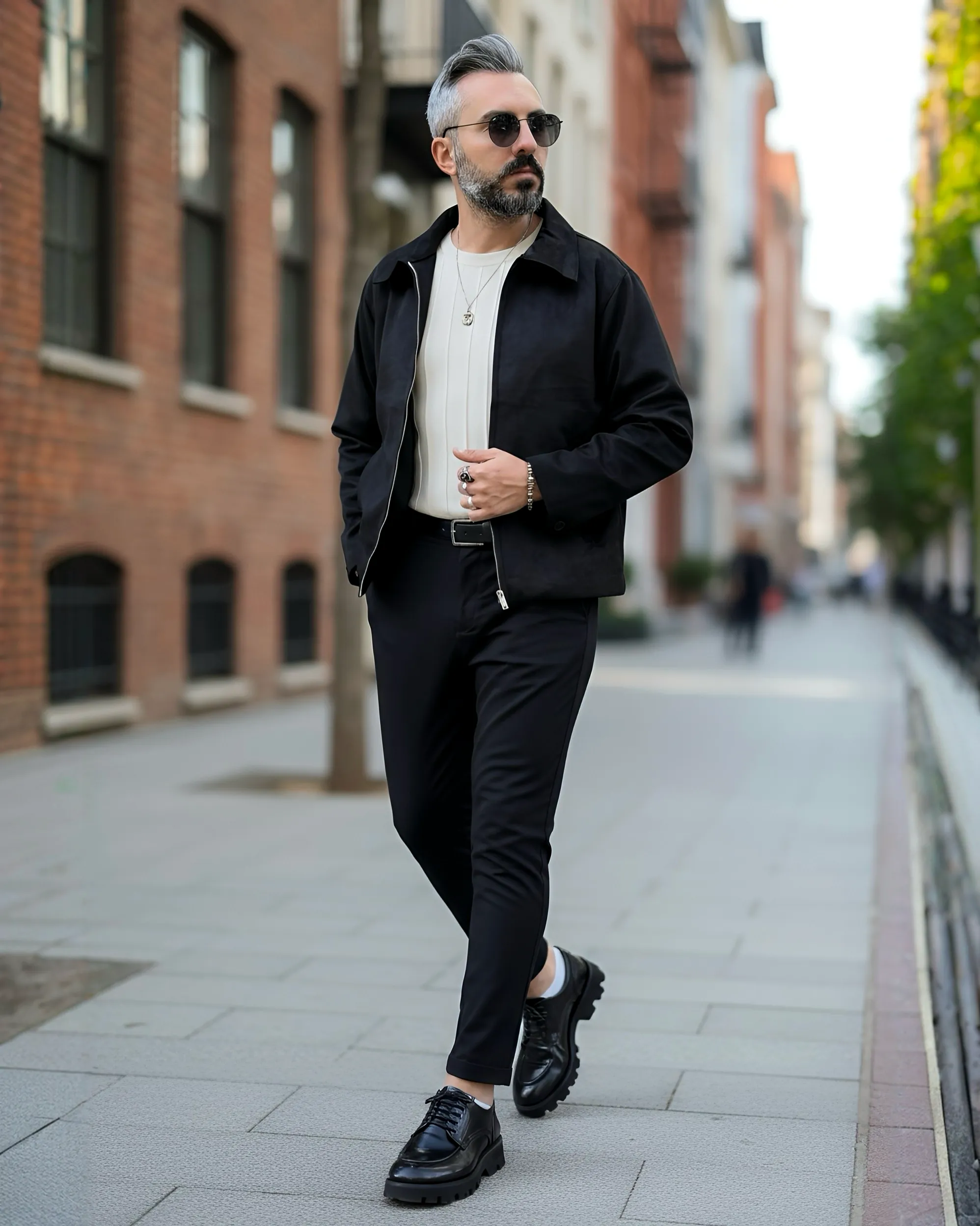 Nubuk Süet Relaxed Fit Fermuarlı Erkek Ceket